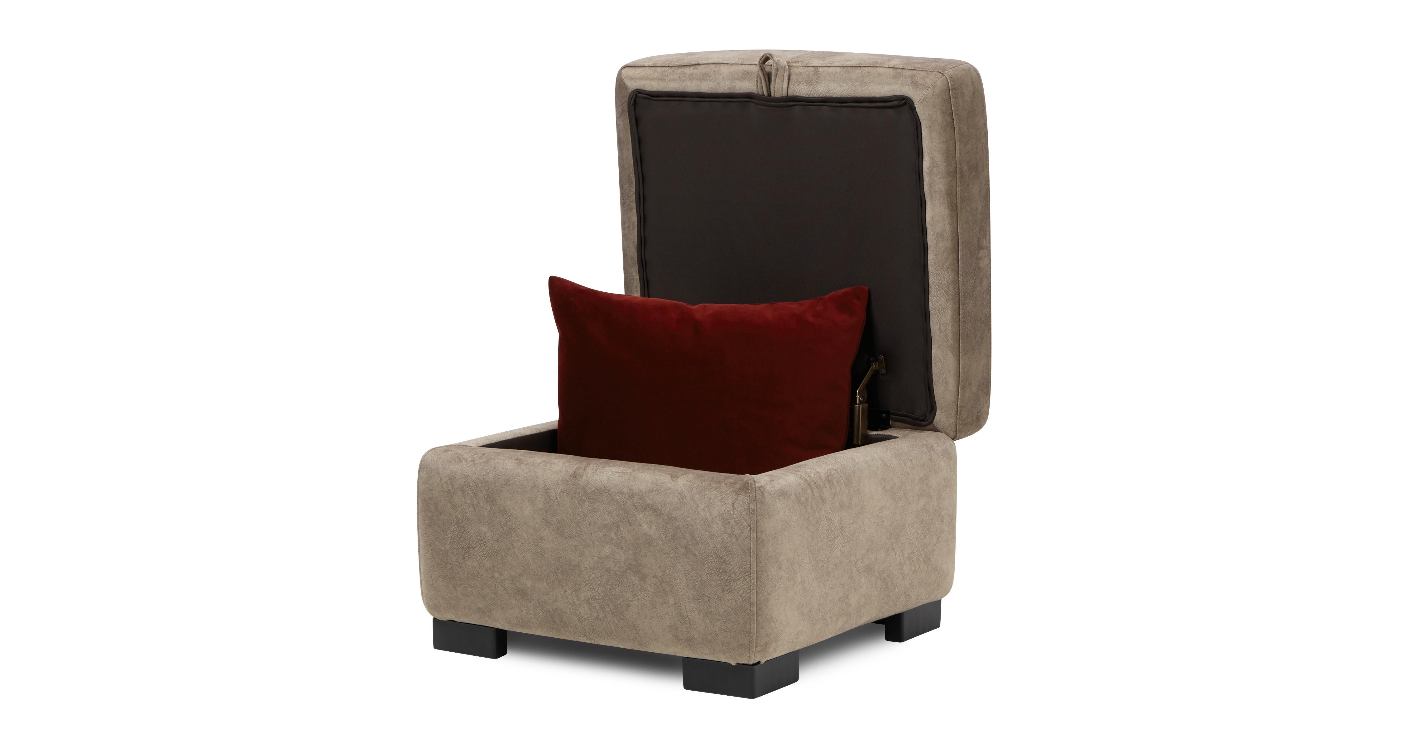 Lidia Storage Footstool in Mayson Truffle
