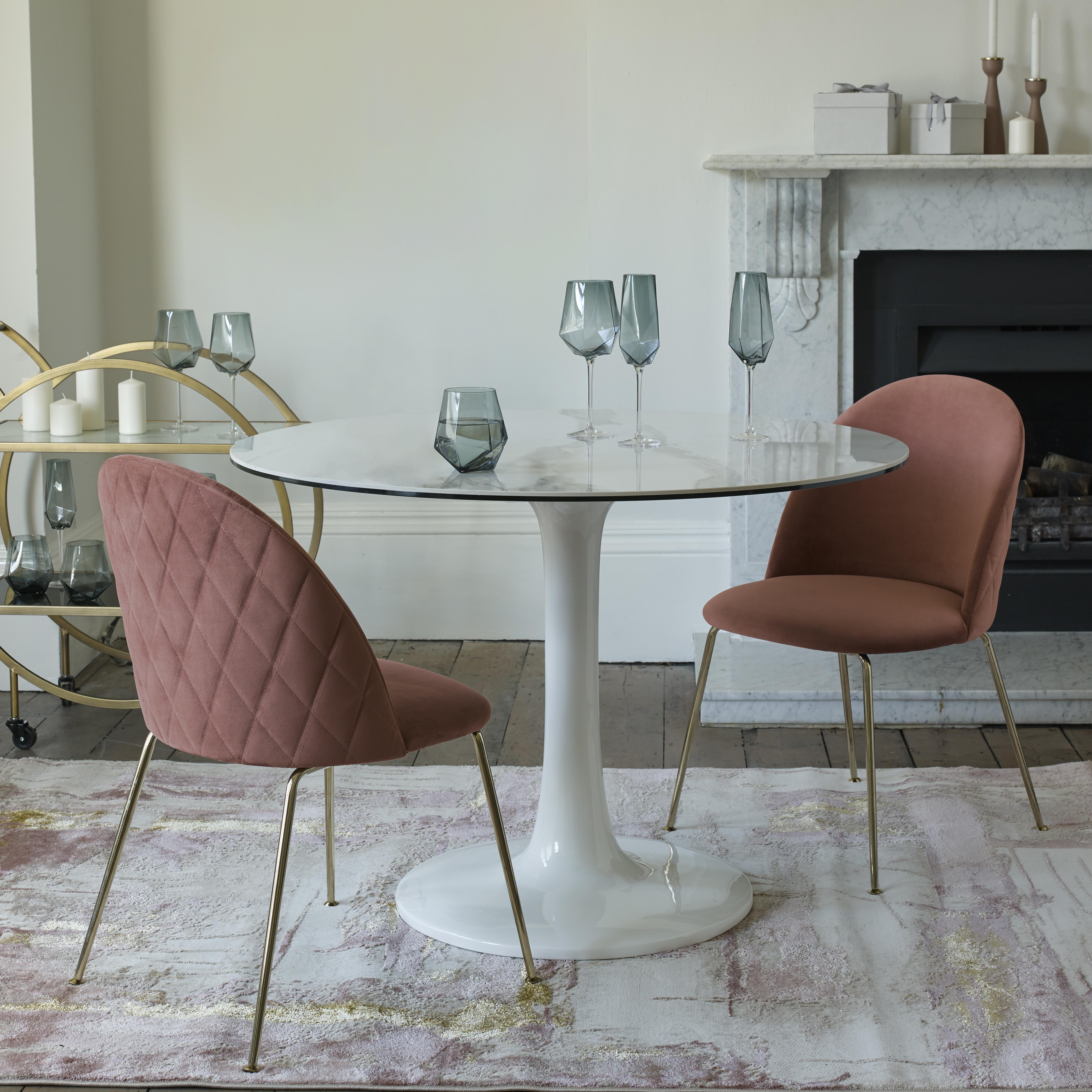 Lille Fixed Round Dining Table 110cm Dfs