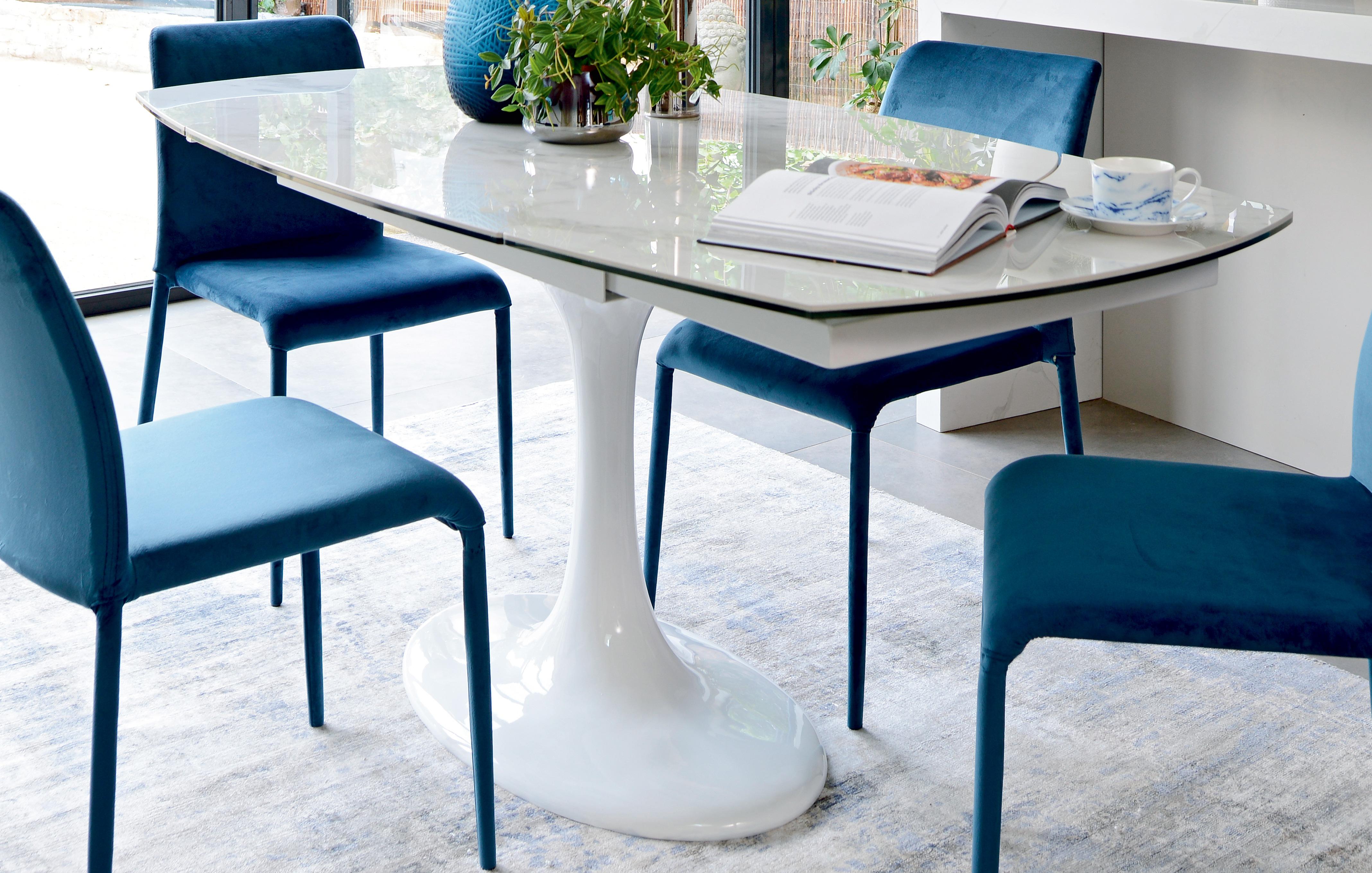 Lille marble ceramic online extending dining table