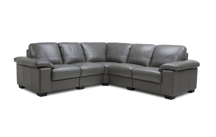 Linea Option A 2 C Corner Group Dfs, Black Leather Corner Sofa And Chair