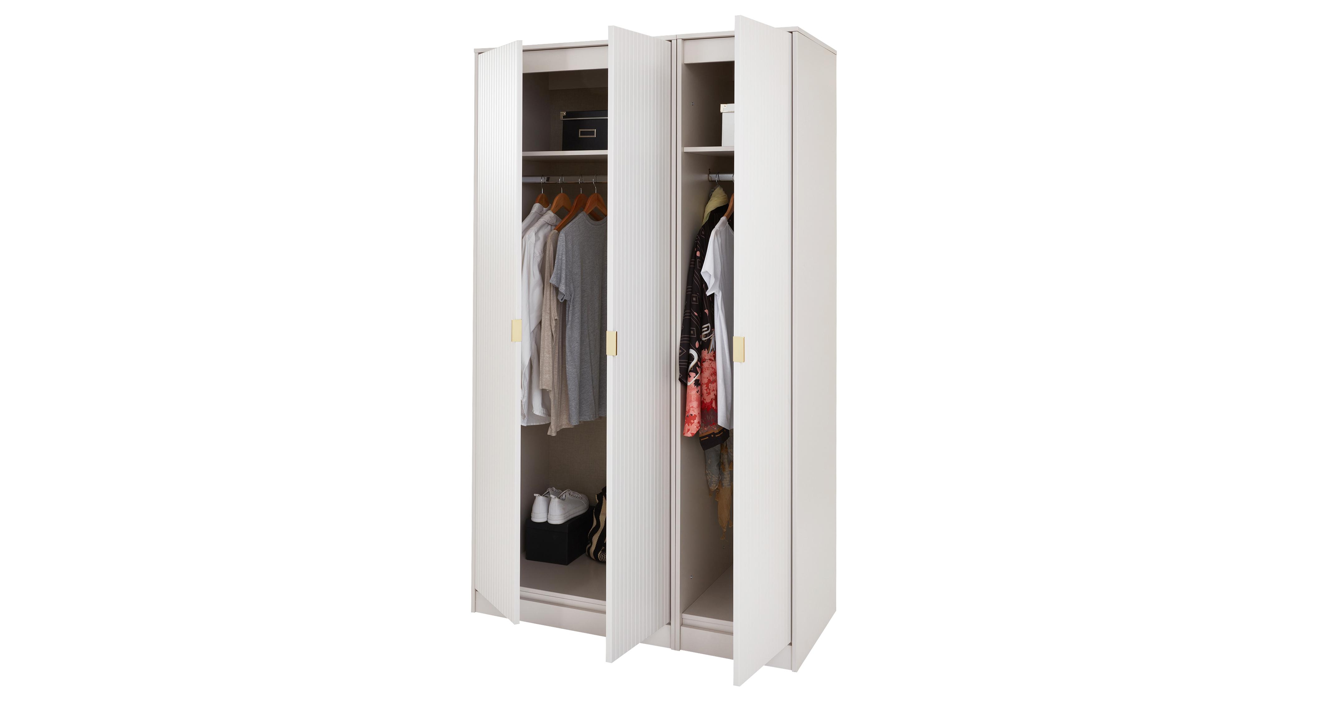 Lisbon 3 Door Wardrobe in Lisbon Bedroom Off White