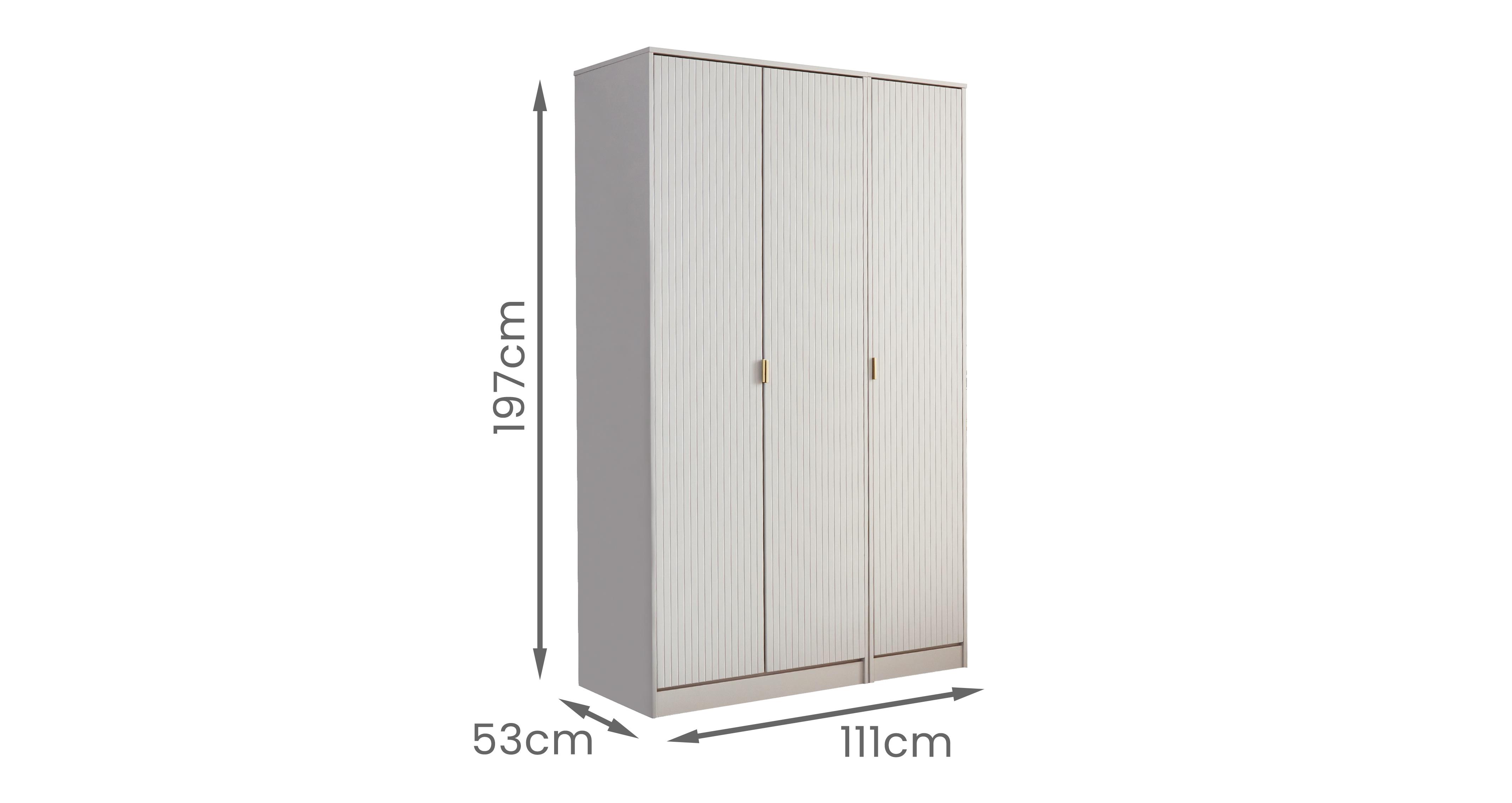 Lisbon 3 Door Wardrobe in Lisbon Bedroom Off White
