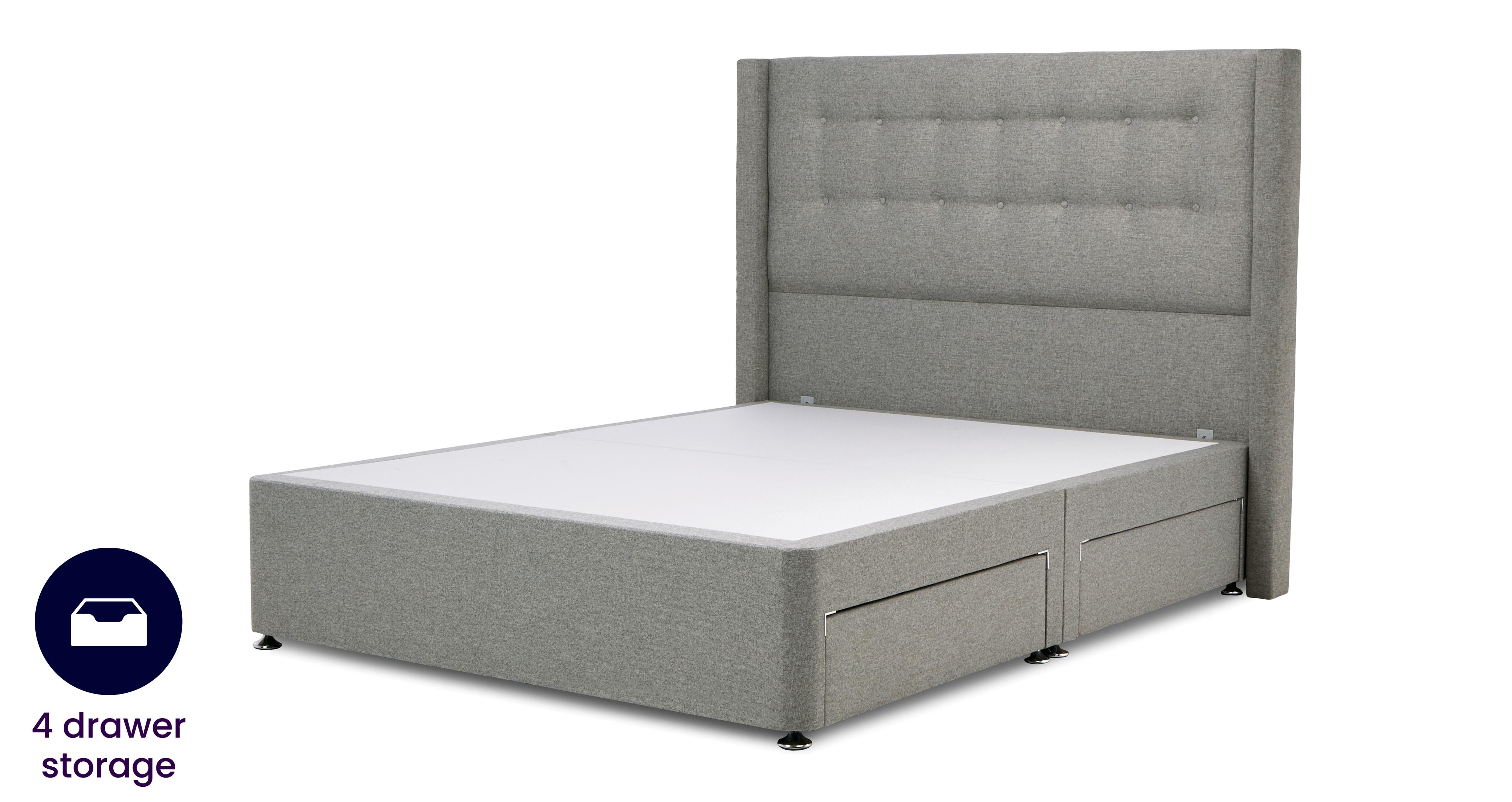 Litcham Super King Headboard And 4 Drawer Divan | DFS