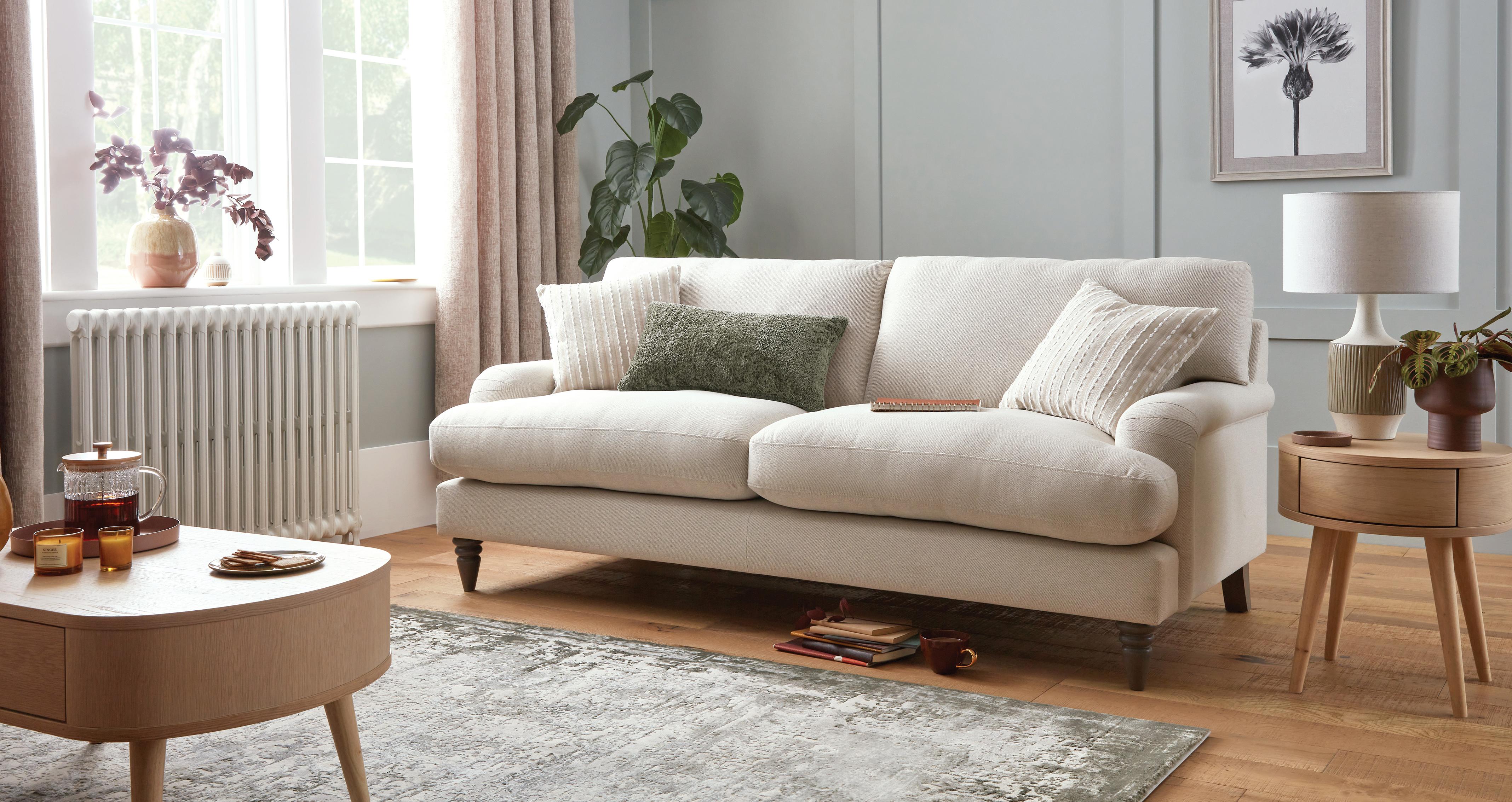Livie Footstool in Livie Natural with Lime Wash feet