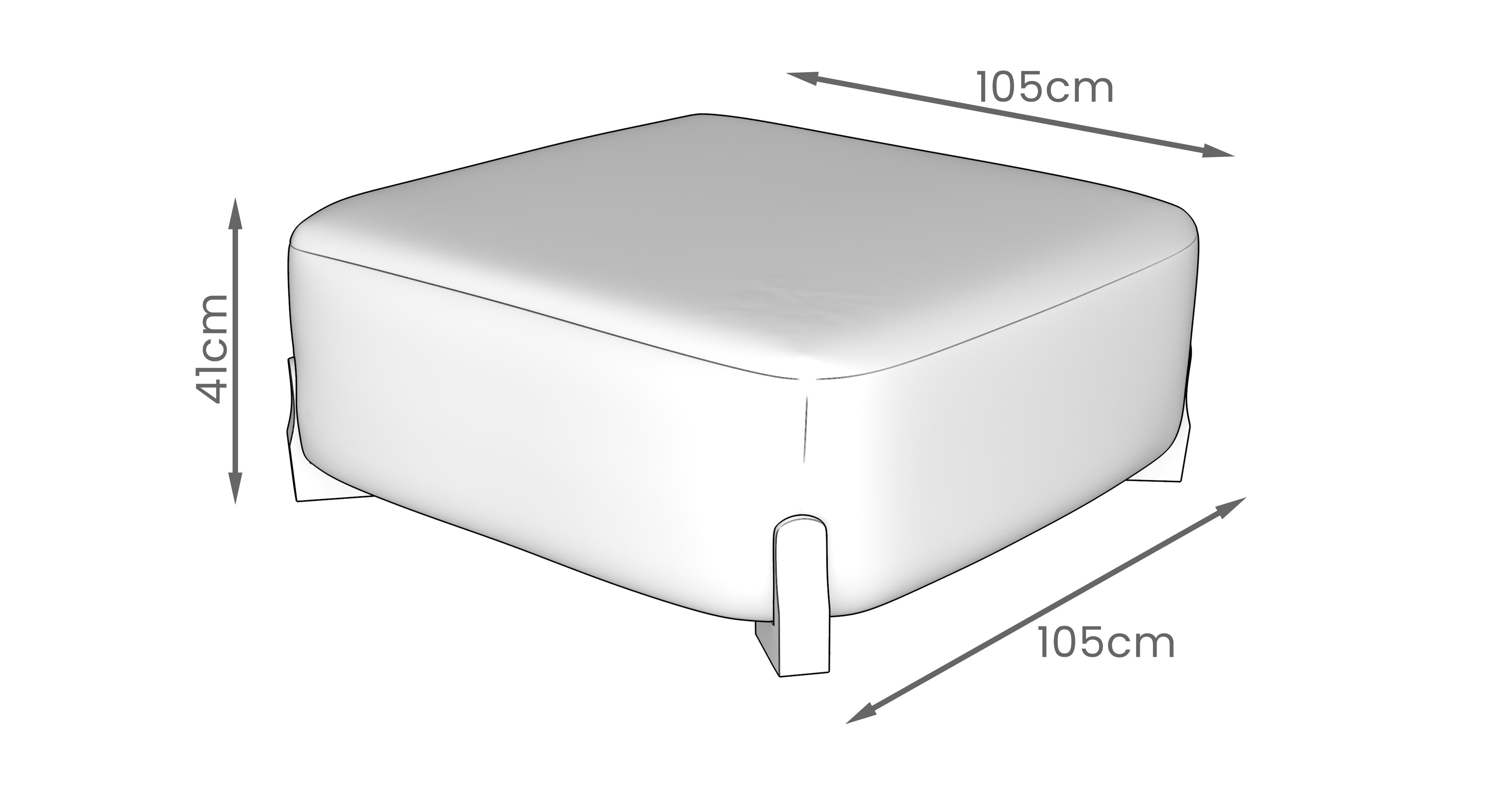 Lorenza Square Squiggle Footstool in Lorenza Squiggle Monochrome with Dark feet