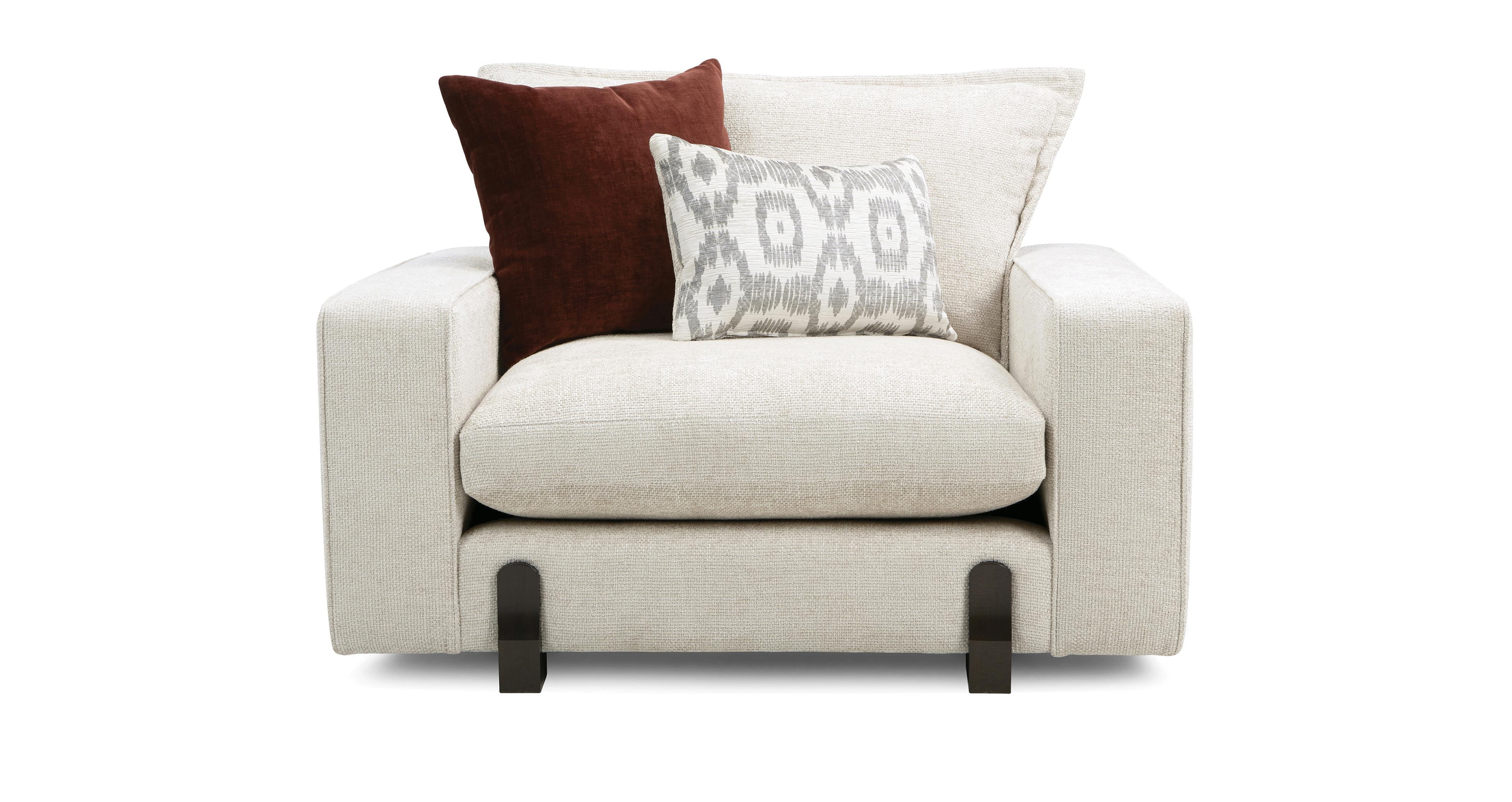 Lorenza-clearance Corner Sofa Chair & Footstool in Lorenza Combination Cream and Burgundy Clearance Cream and Burgundy