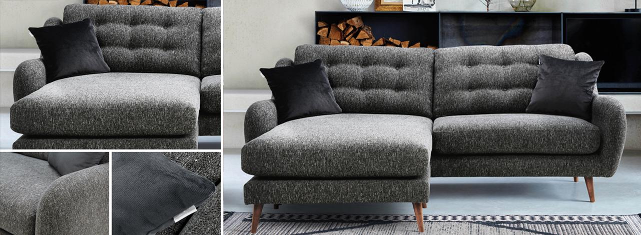 Grey lounger corner sofa