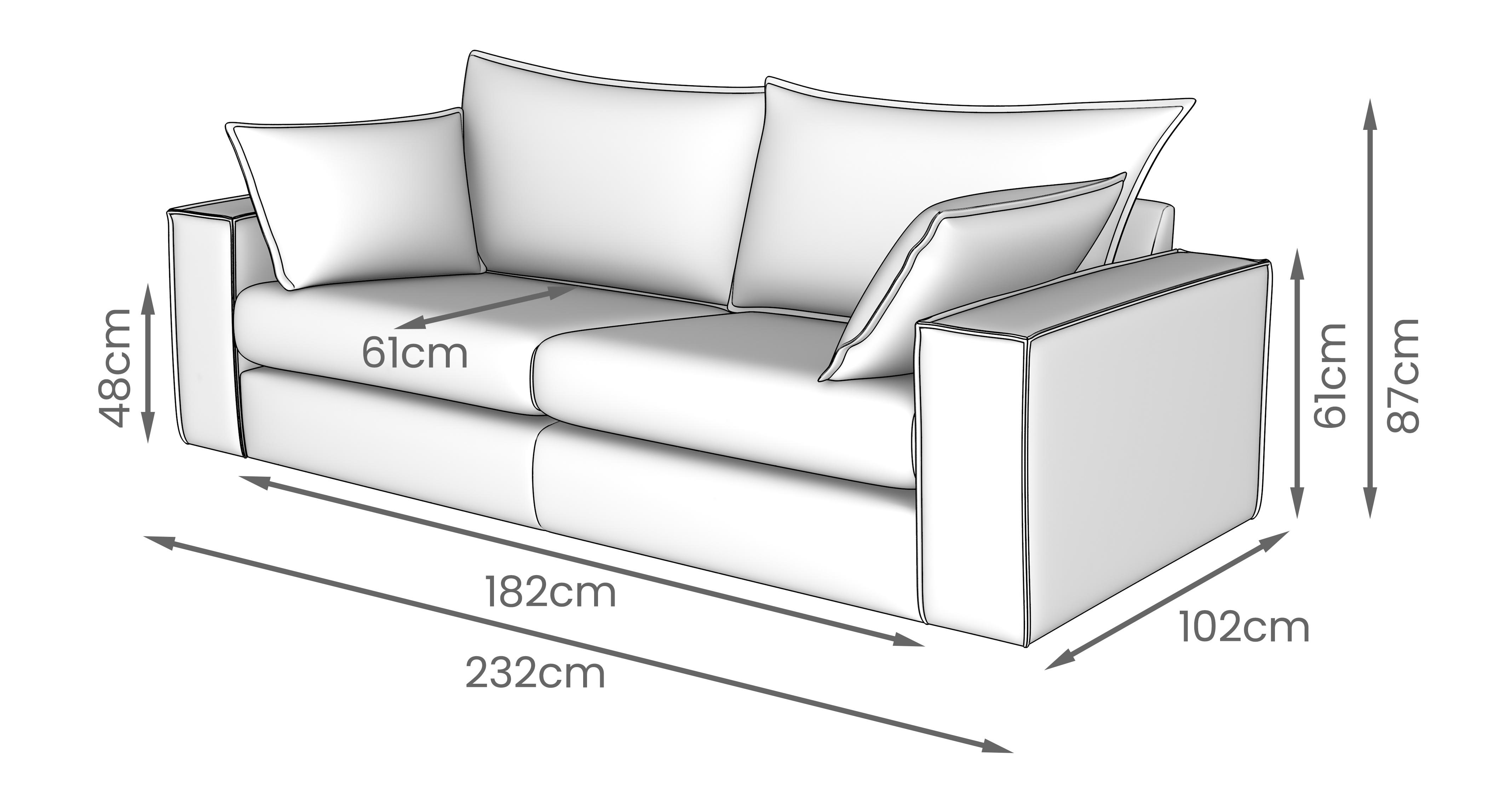 Lovise Velvet 4 Seater Sofa in Lovise Velvet Cream