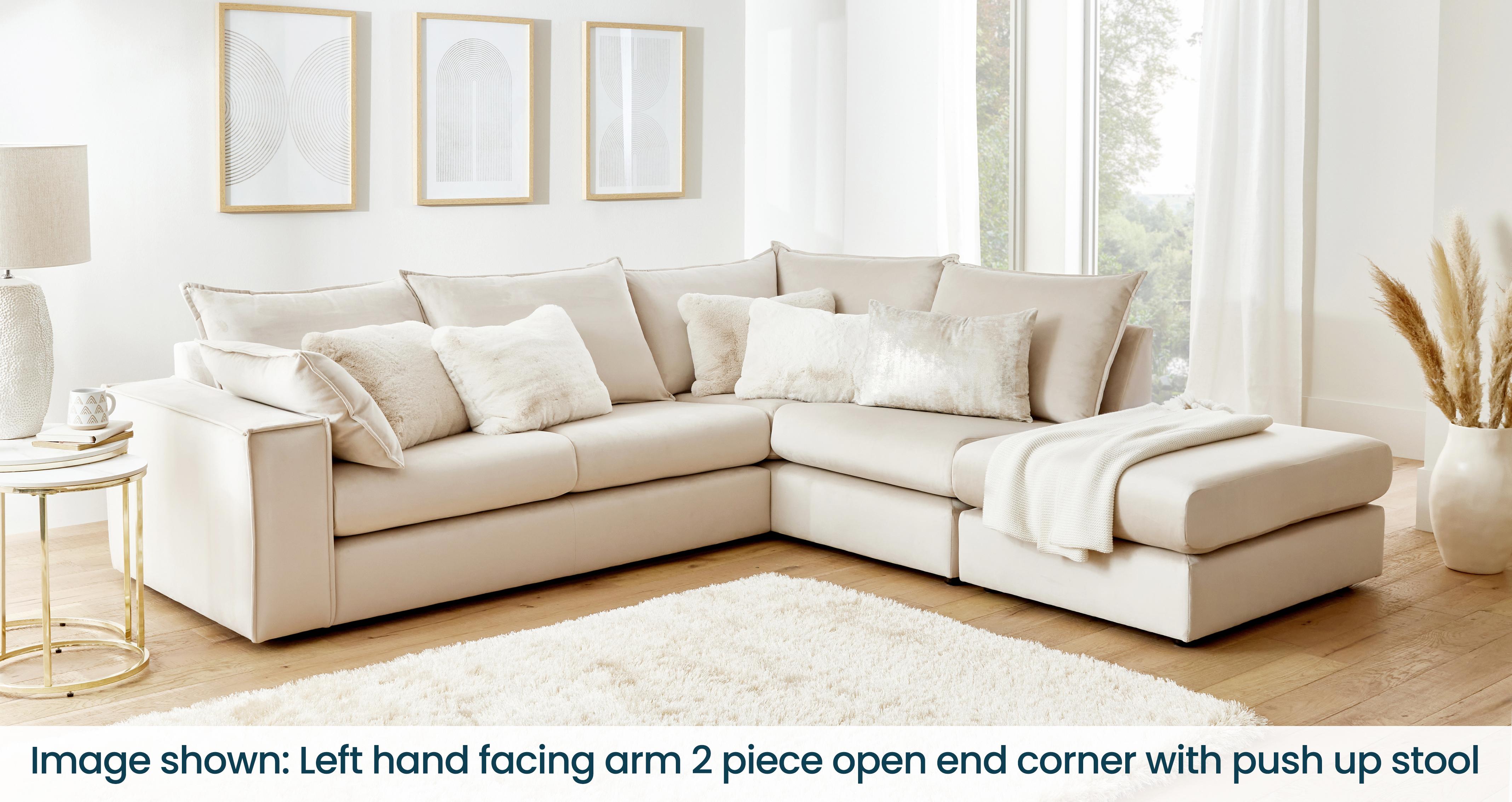 Lovise Velvet 4 Seater Sofa in Lovise Velvet Cream