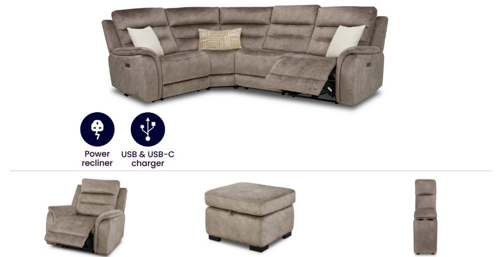 Corner Sofa Console Unit Chair & Footstool