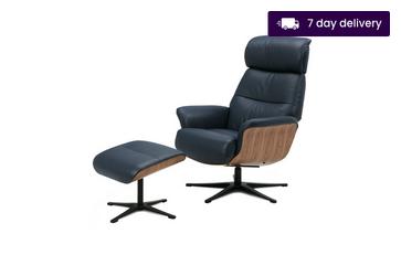 Recliner Swivel Chair and Stool