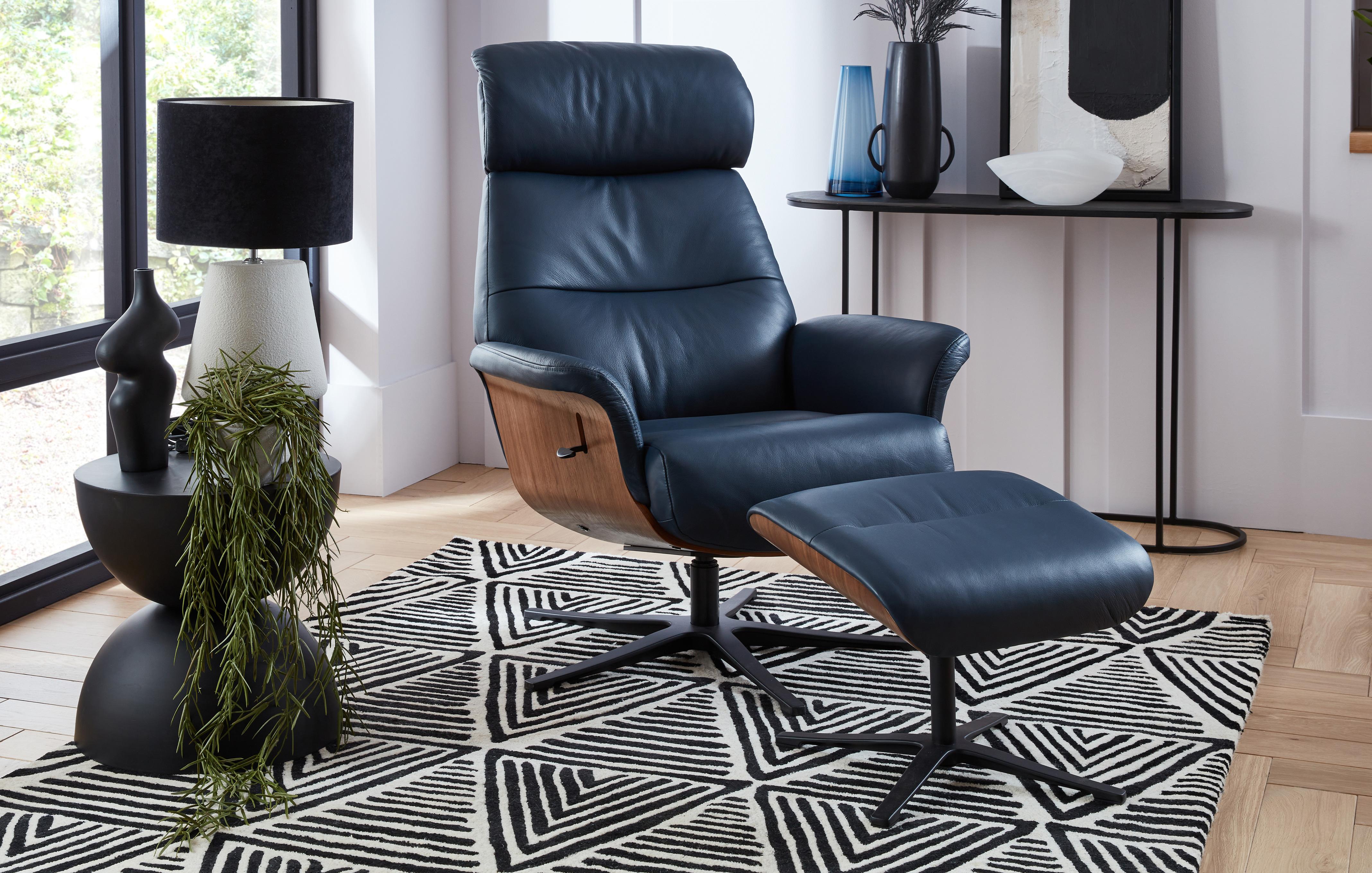 Recliner Swivel Chair and Stool