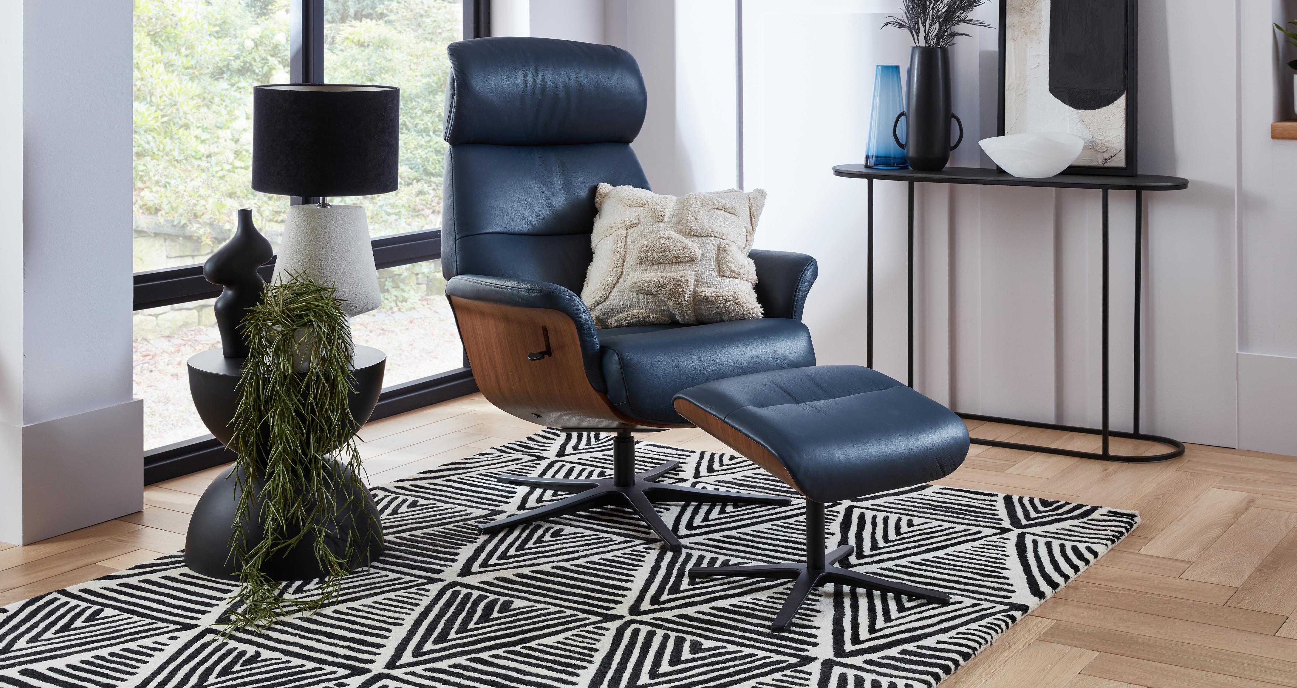 Lucca Recliner Swivel Chair And Stool DFS