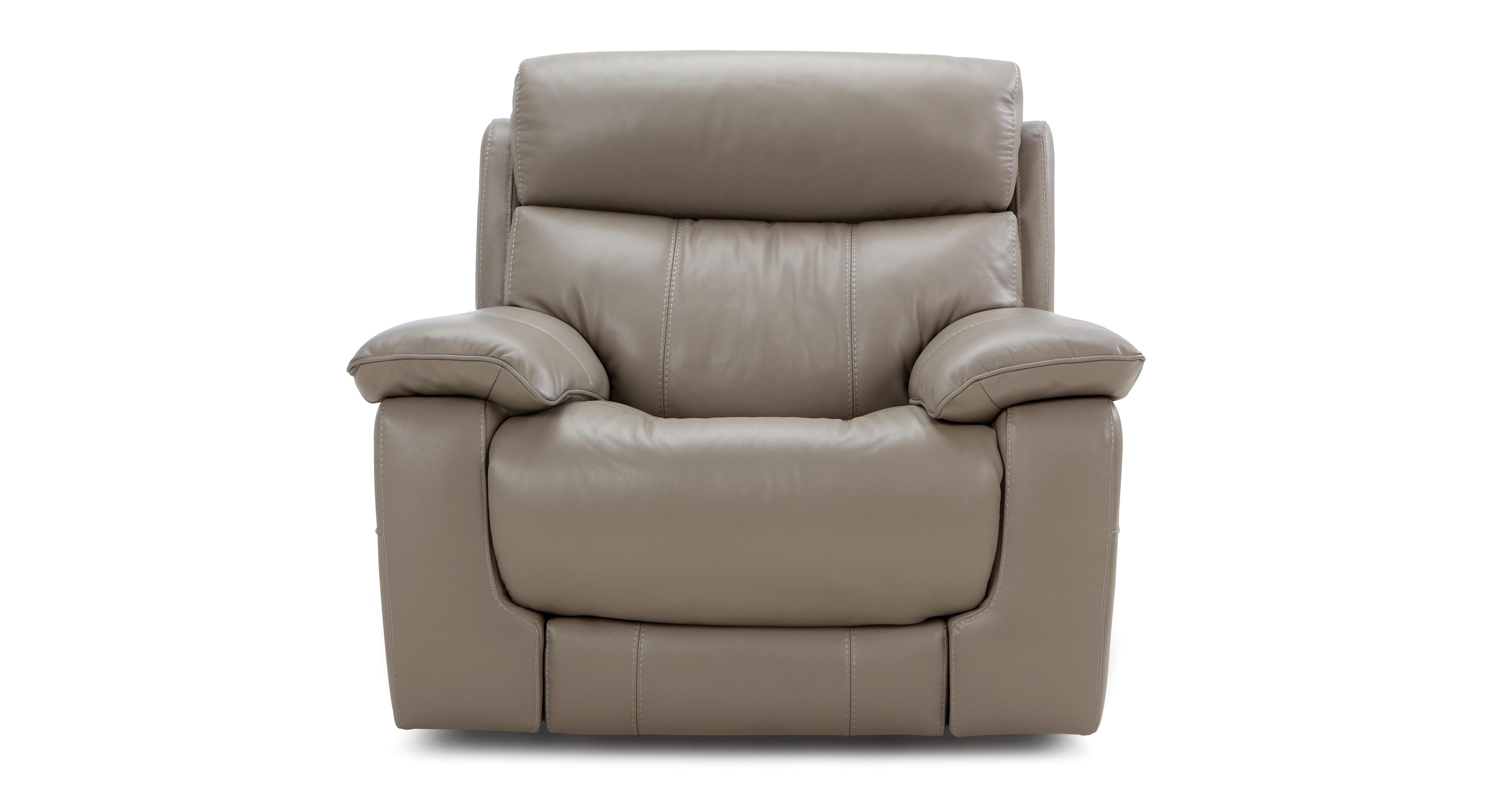 Cream leather deals recliner chair dfs