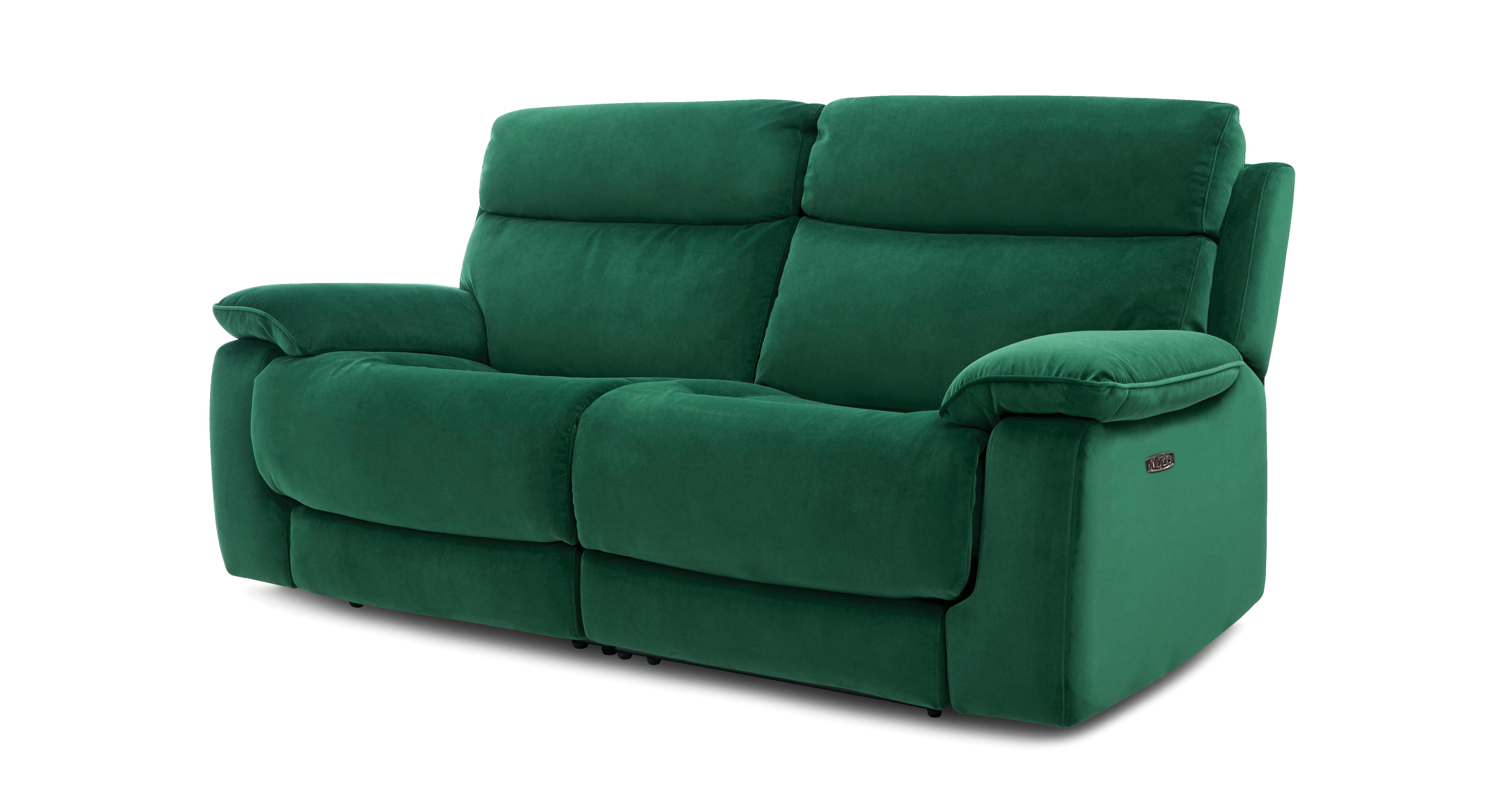 Lucius-velvet 3 Seater Power Recliner in Boutique Emerald