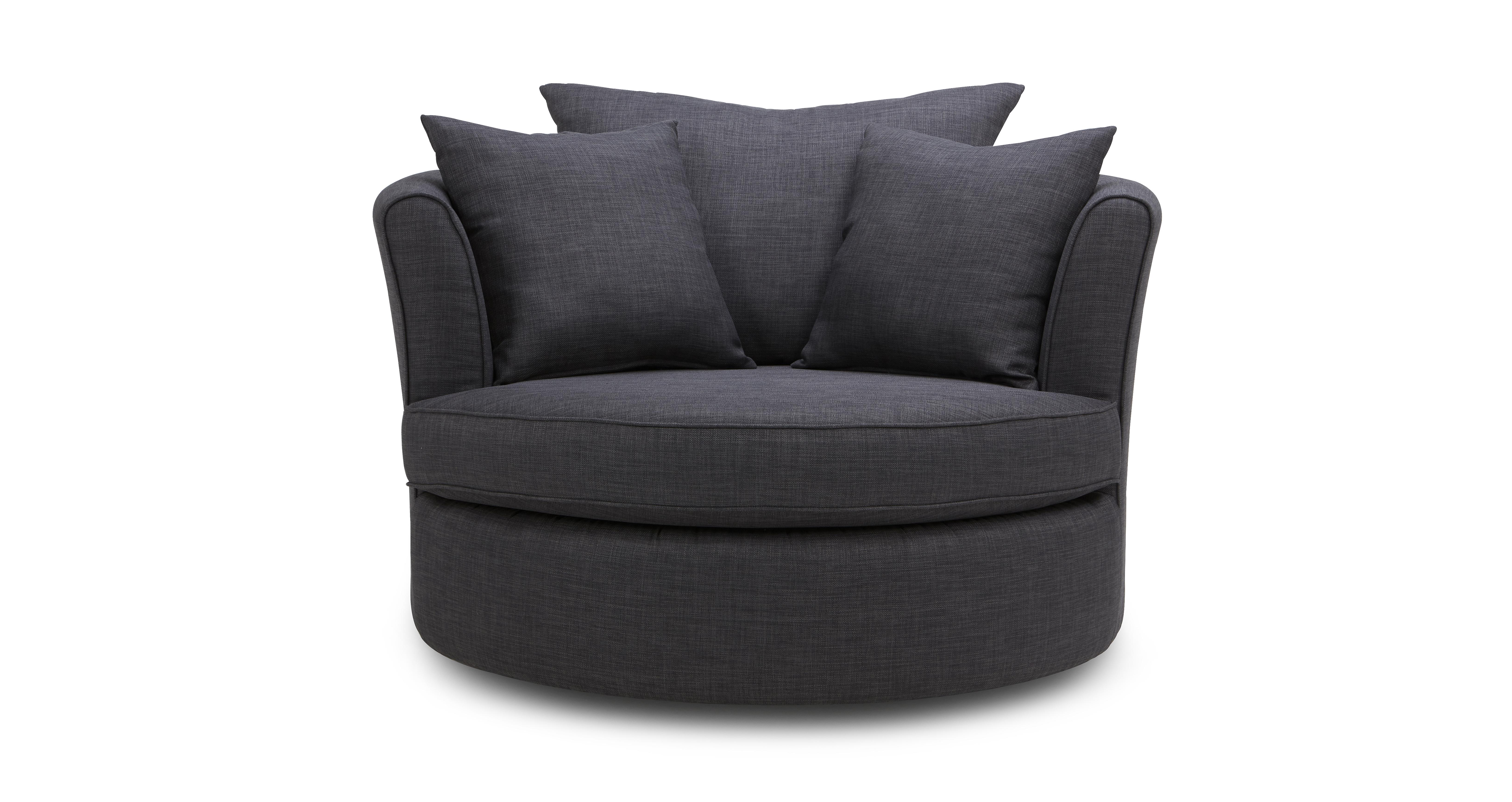 Ludo Large Swivel Chair With Plain Scatters | DFS
