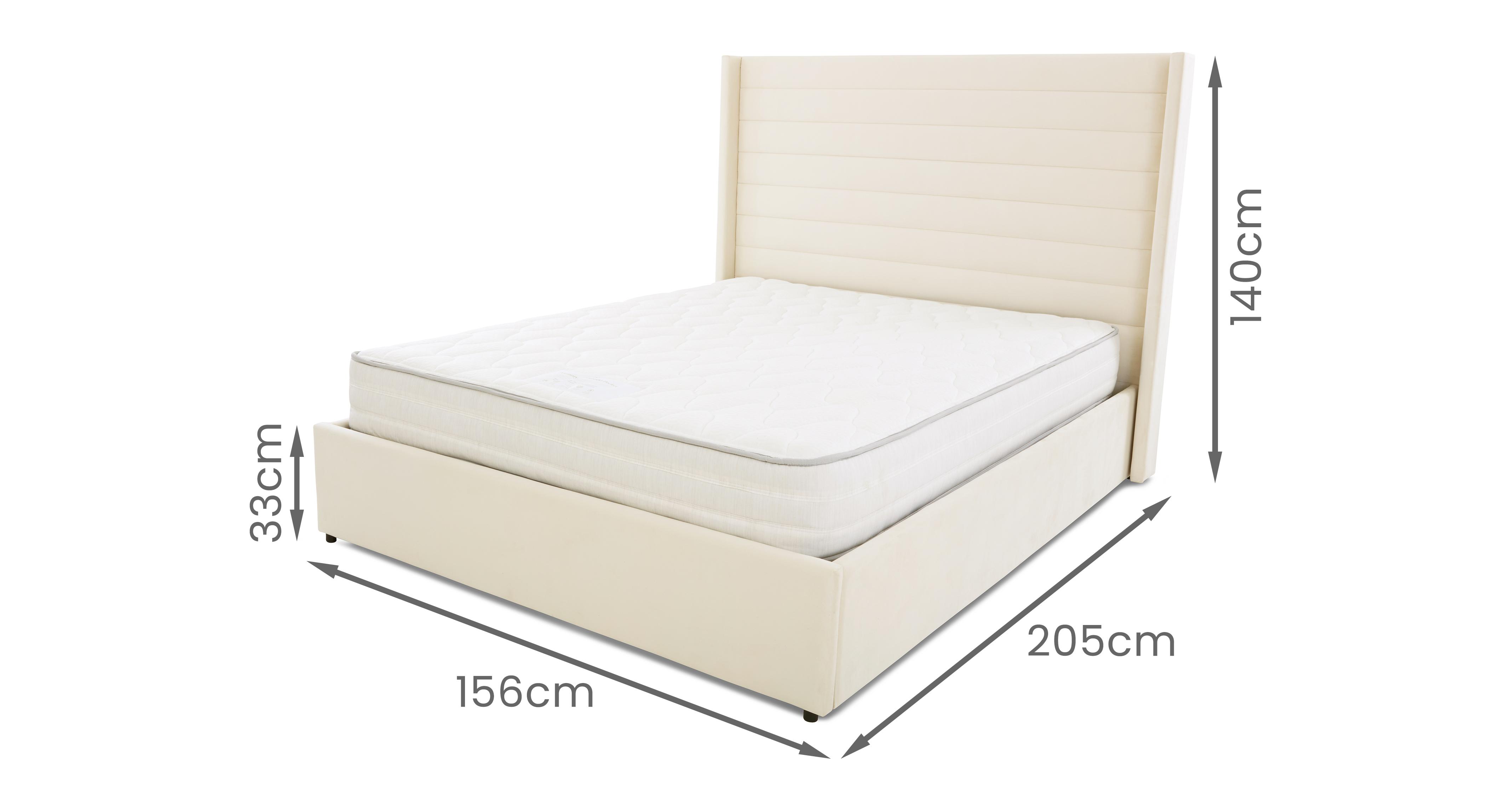 Lune Double Ottoman Bedframe in Lune Cream Cream