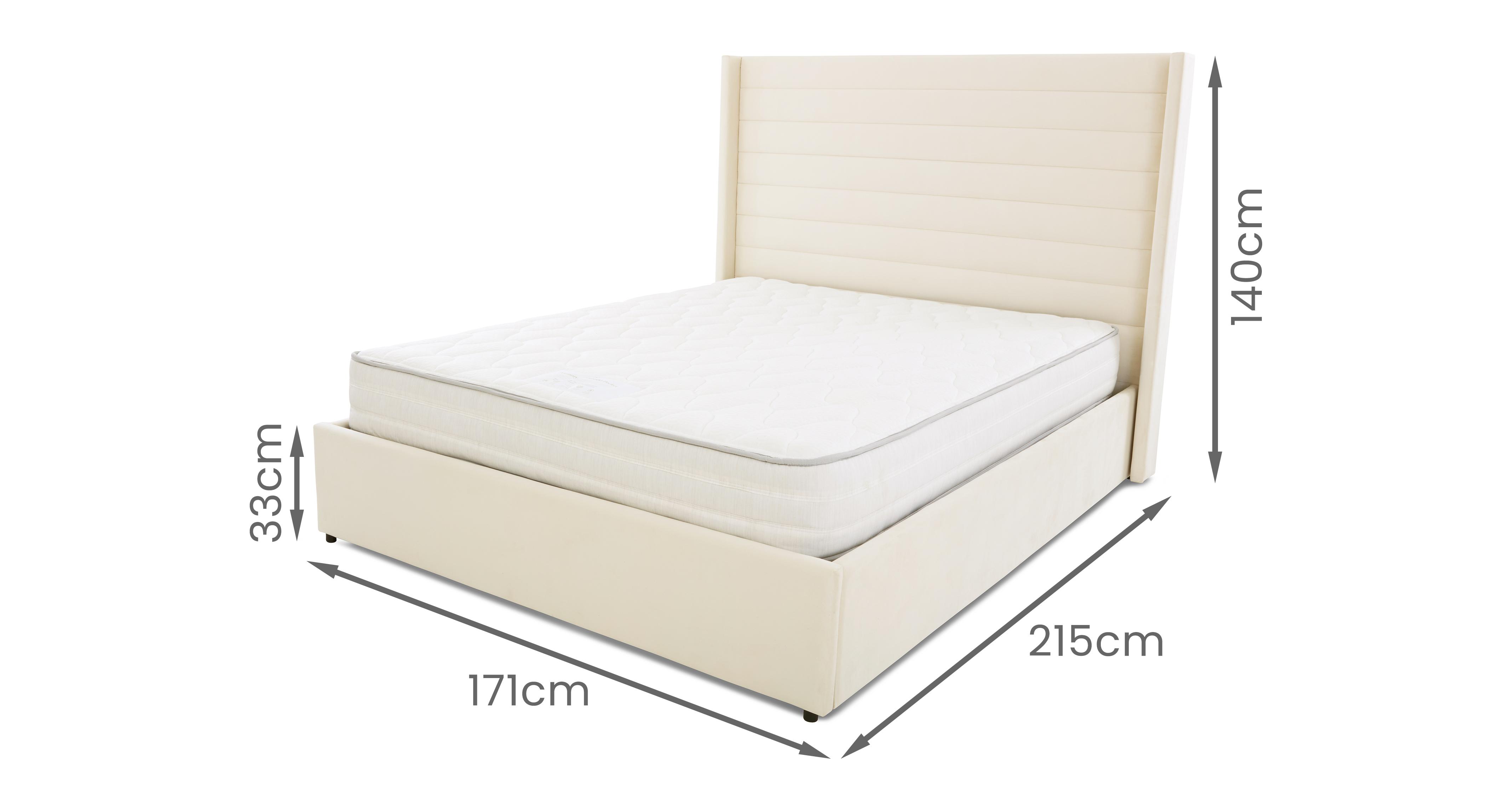 Lune King Ottoman Bedframe in Lune Cream Cream