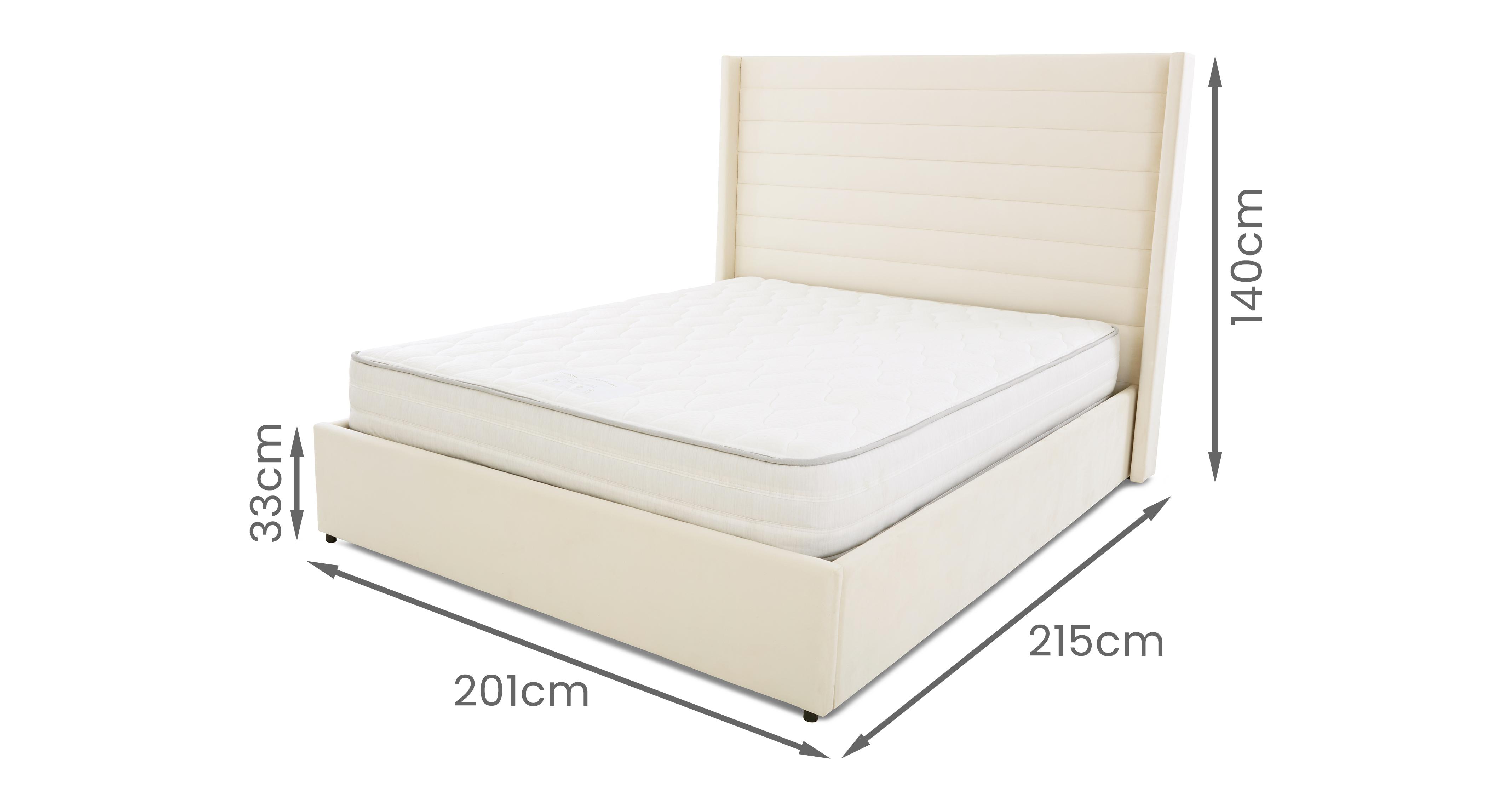 Lune Super King Ottoman Bedframe in Lune Cream Cream