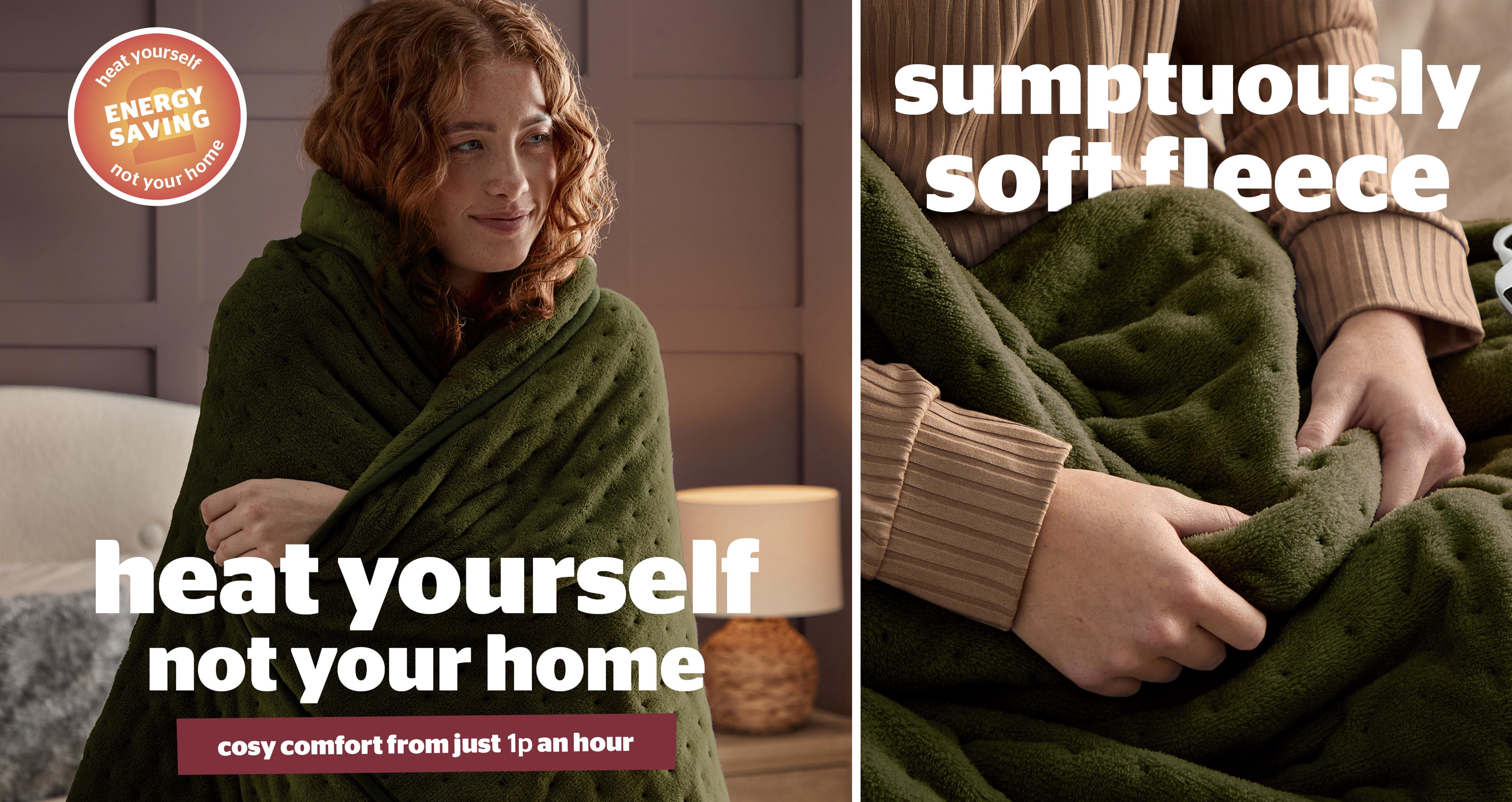 Luxury Silentnight Heated Throw in Luxury Green Green