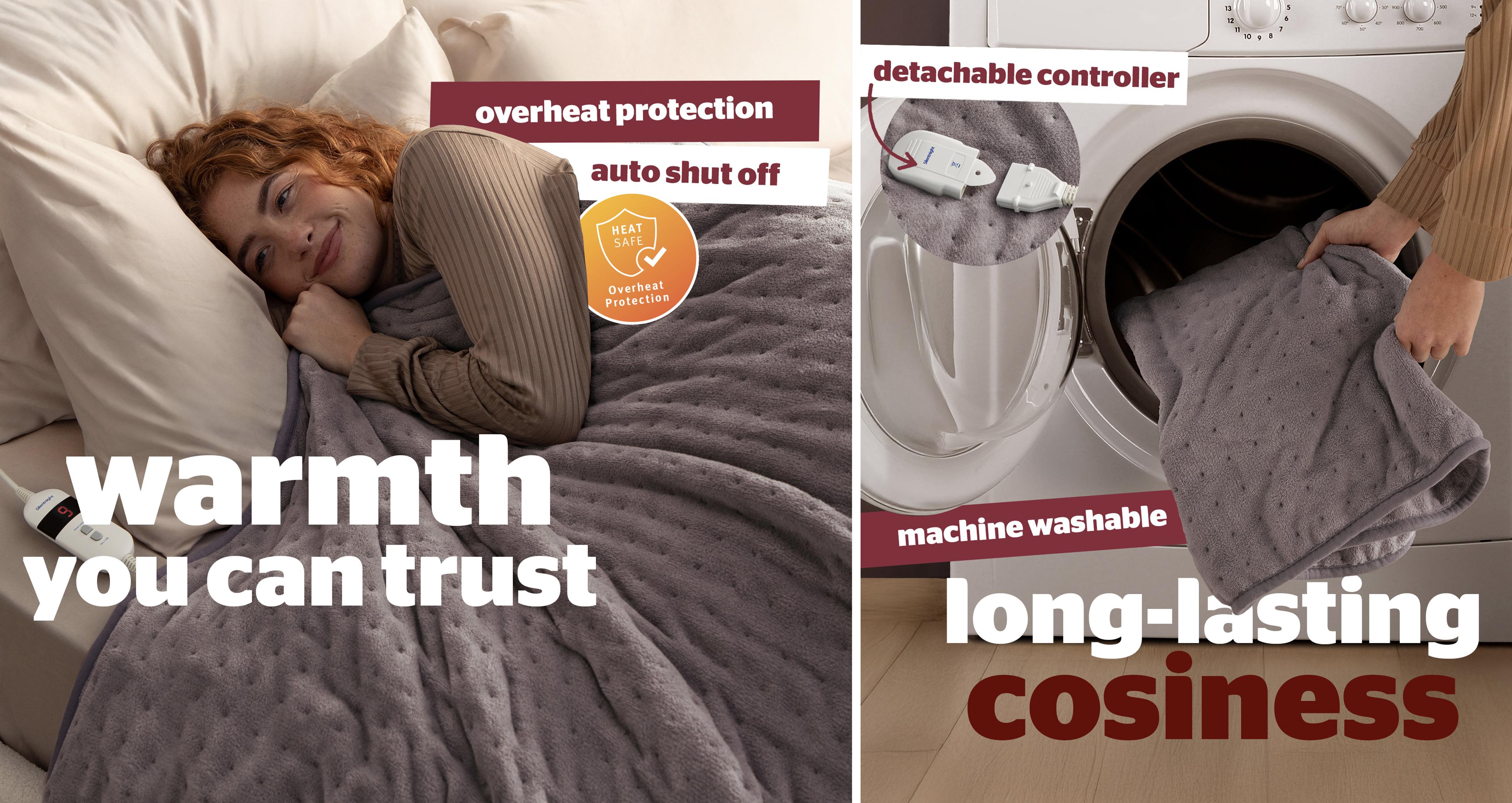 Luxury Silentnight Heated Throw in Luxury Grey Grey