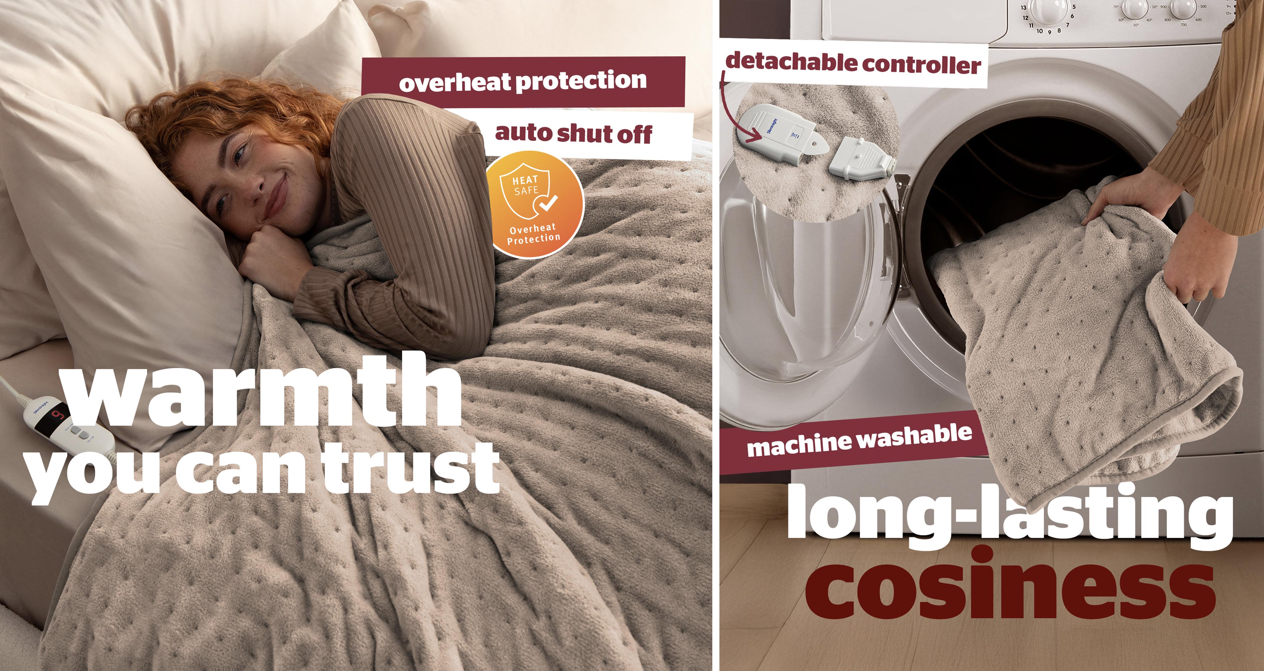 Luxury Silentnight Heated Throw in Luxury Natural Natural