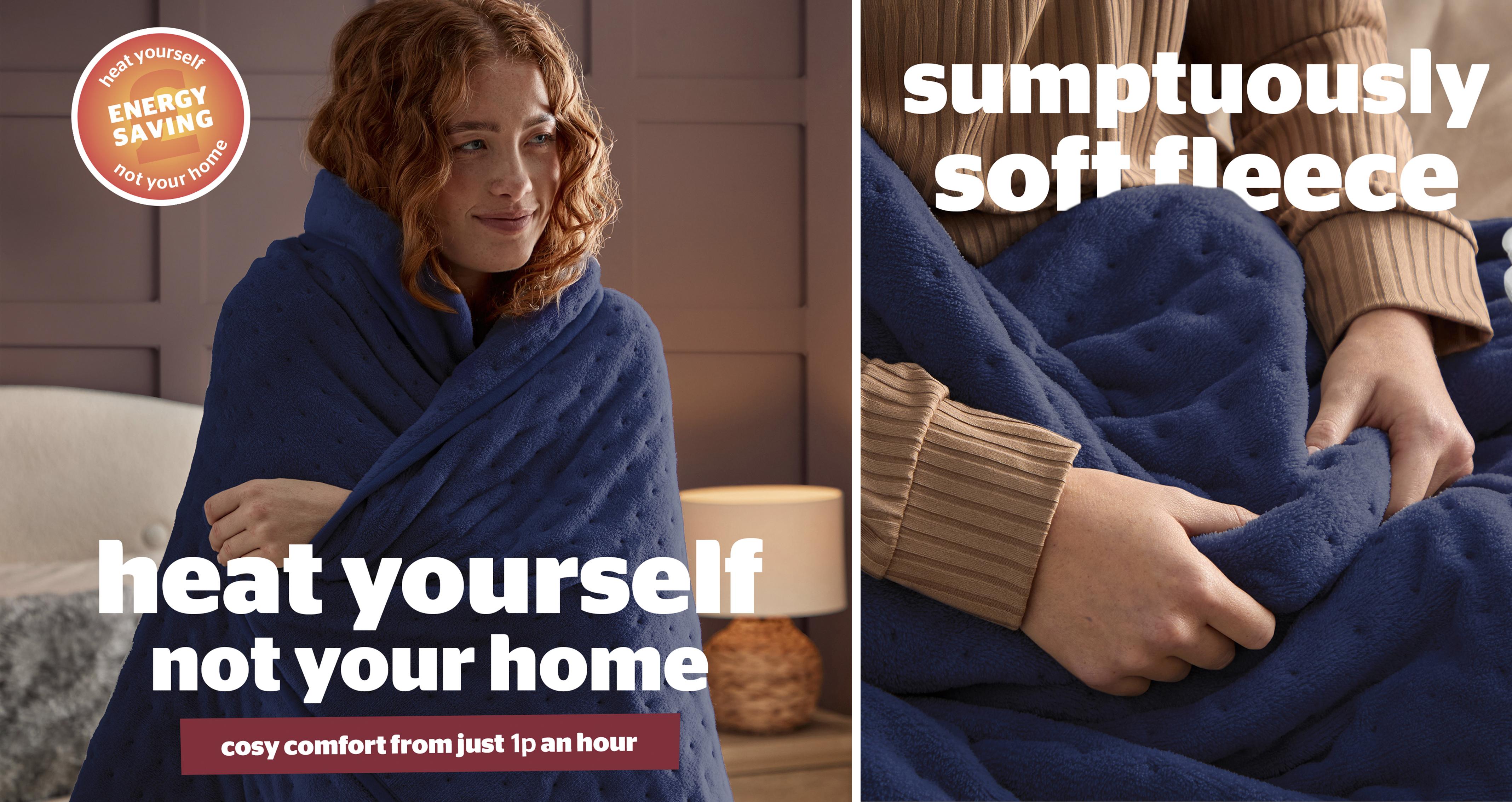 Luxury Silentnight Heated Throw in Luxury Navy Navy