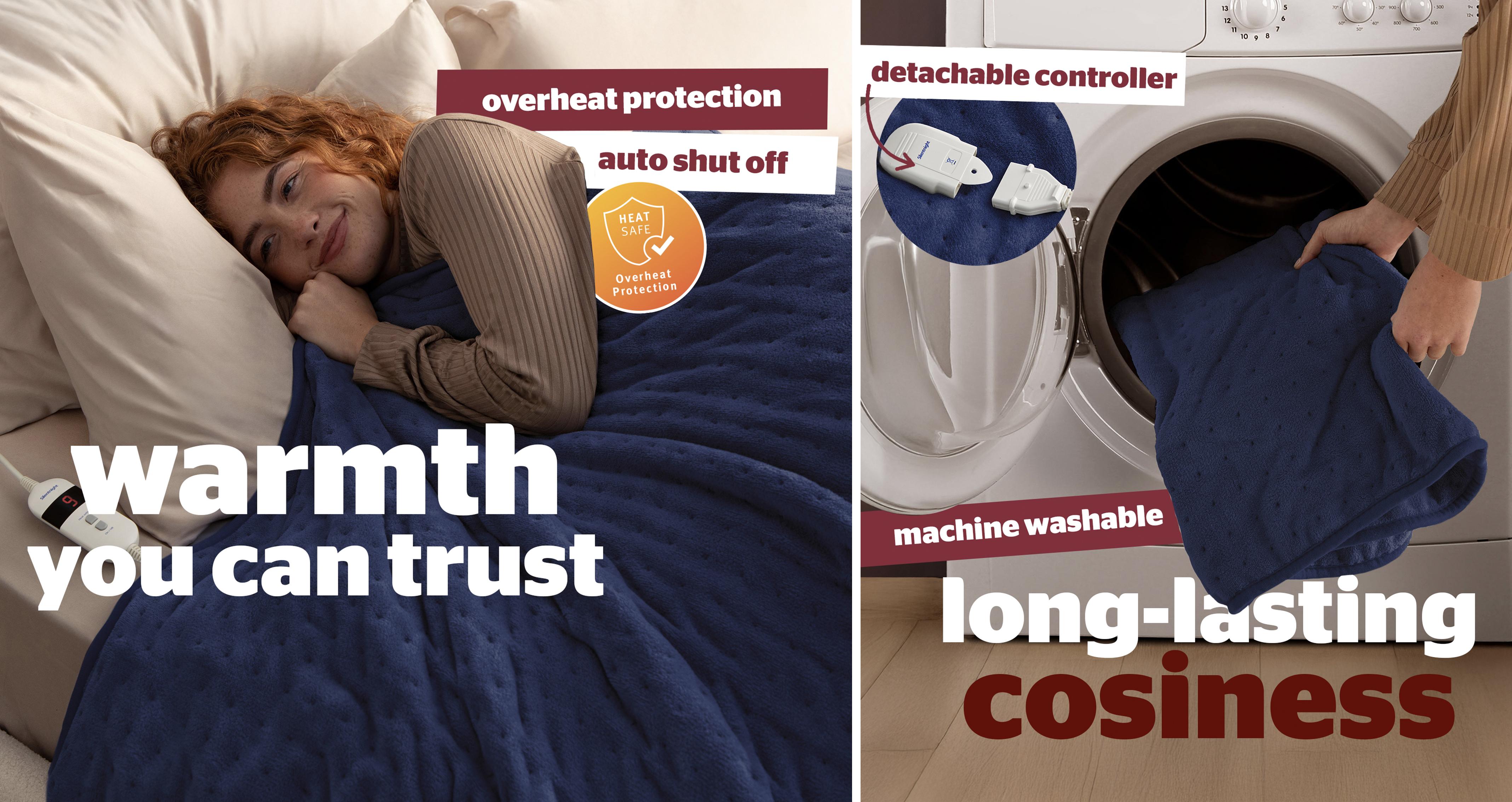 Luxury Silentnight Heated Throw in Luxury Navy Navy