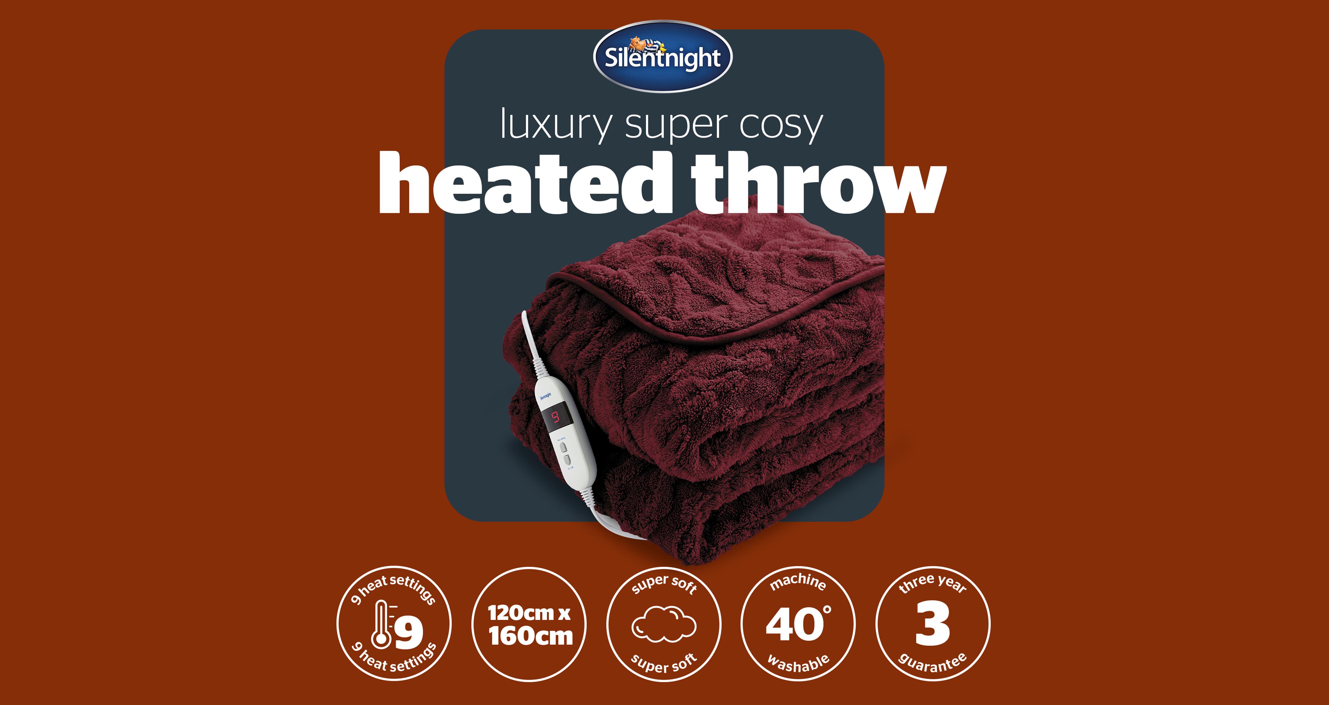 Luxury-super-cosy Silentnight Heated Throw in Luxury Super Cosy Berry Berry