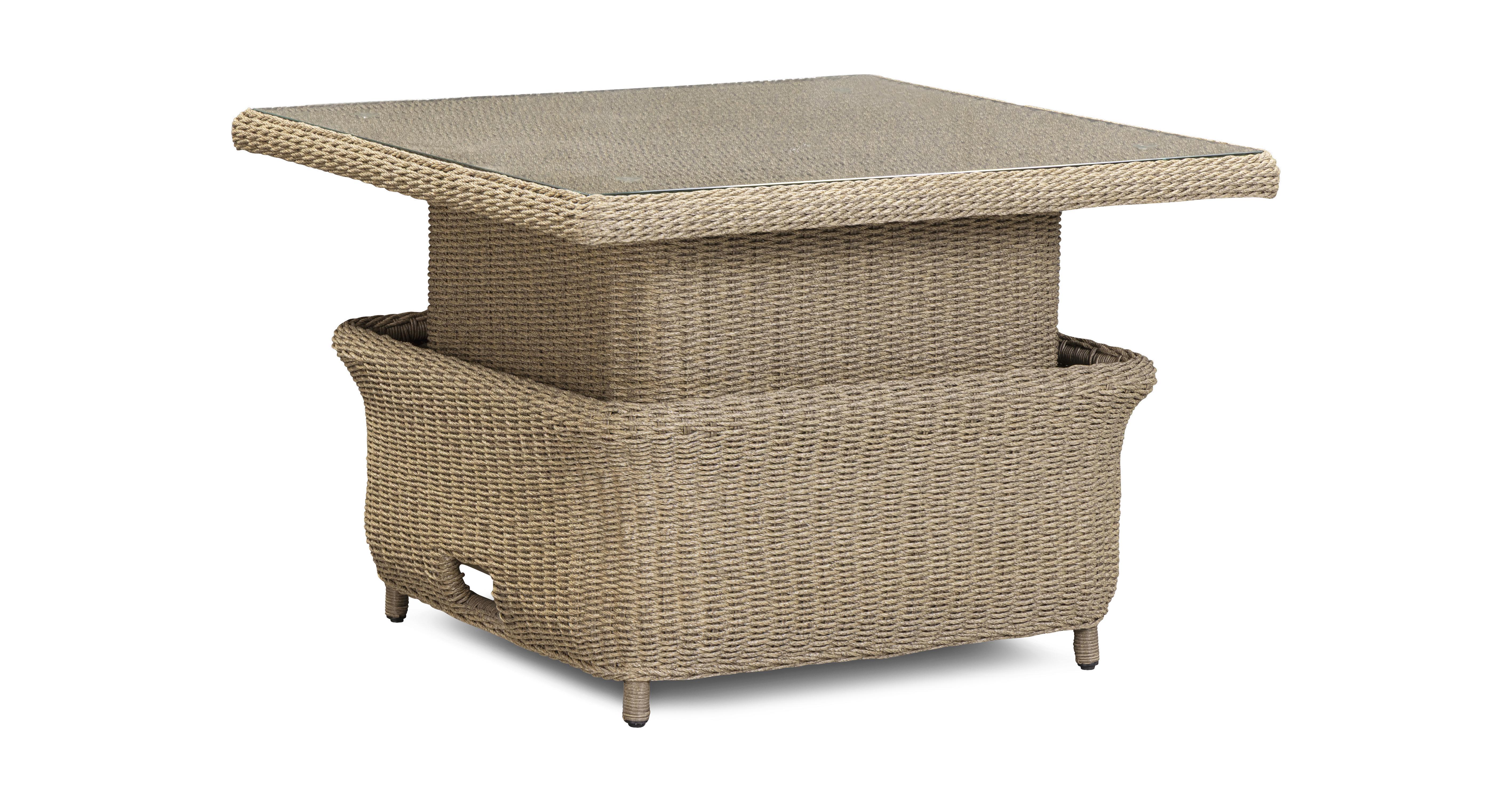 Malaga Corner Sofa, Rising Table & 2 Stools in Malaga Neutral