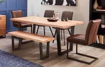 Fixed Top Table and Set of 4 Cantilever Chairs