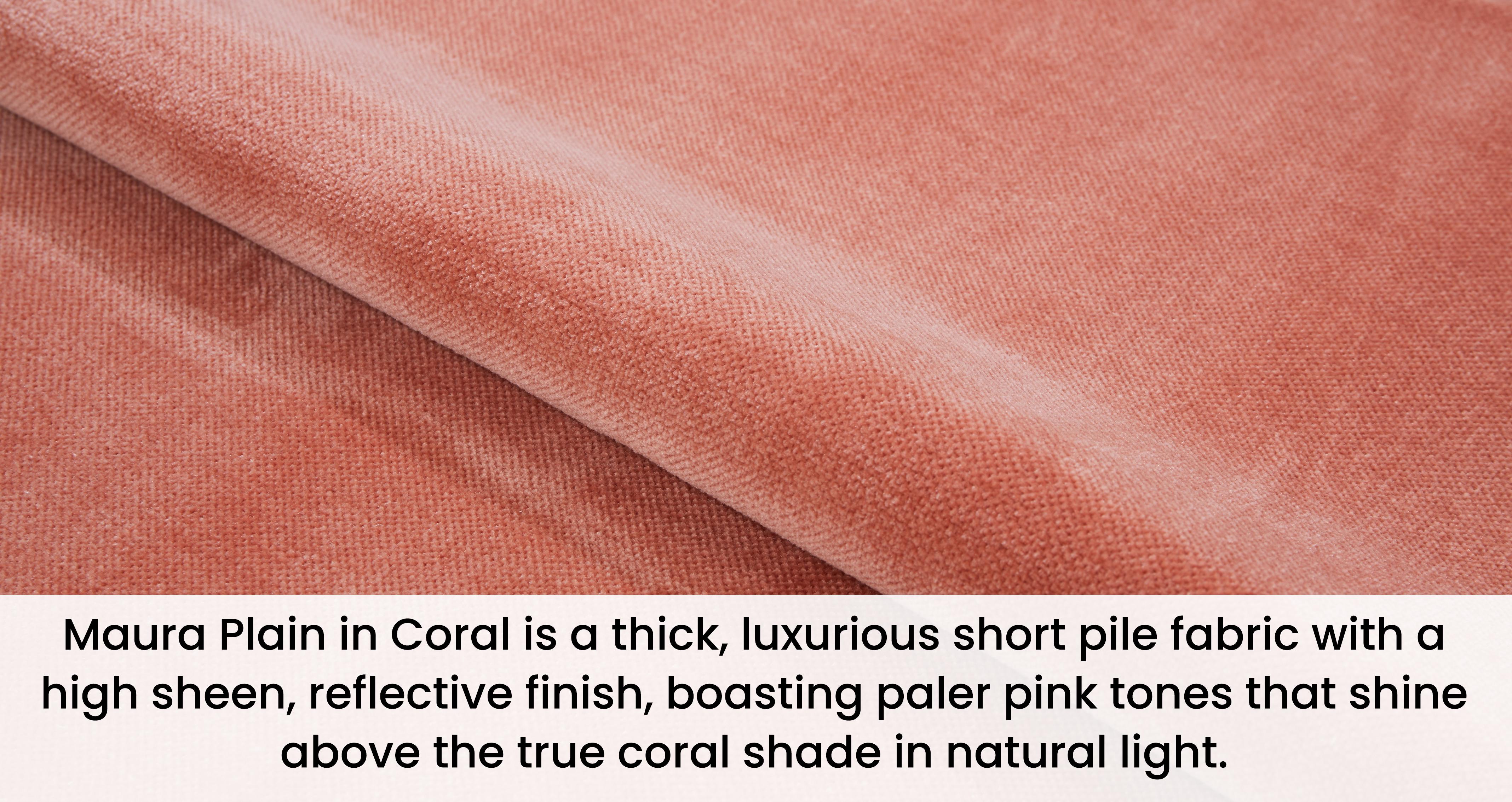 Maura Left Hand Facing Small Chaise Sofa in Maura Plain Coral