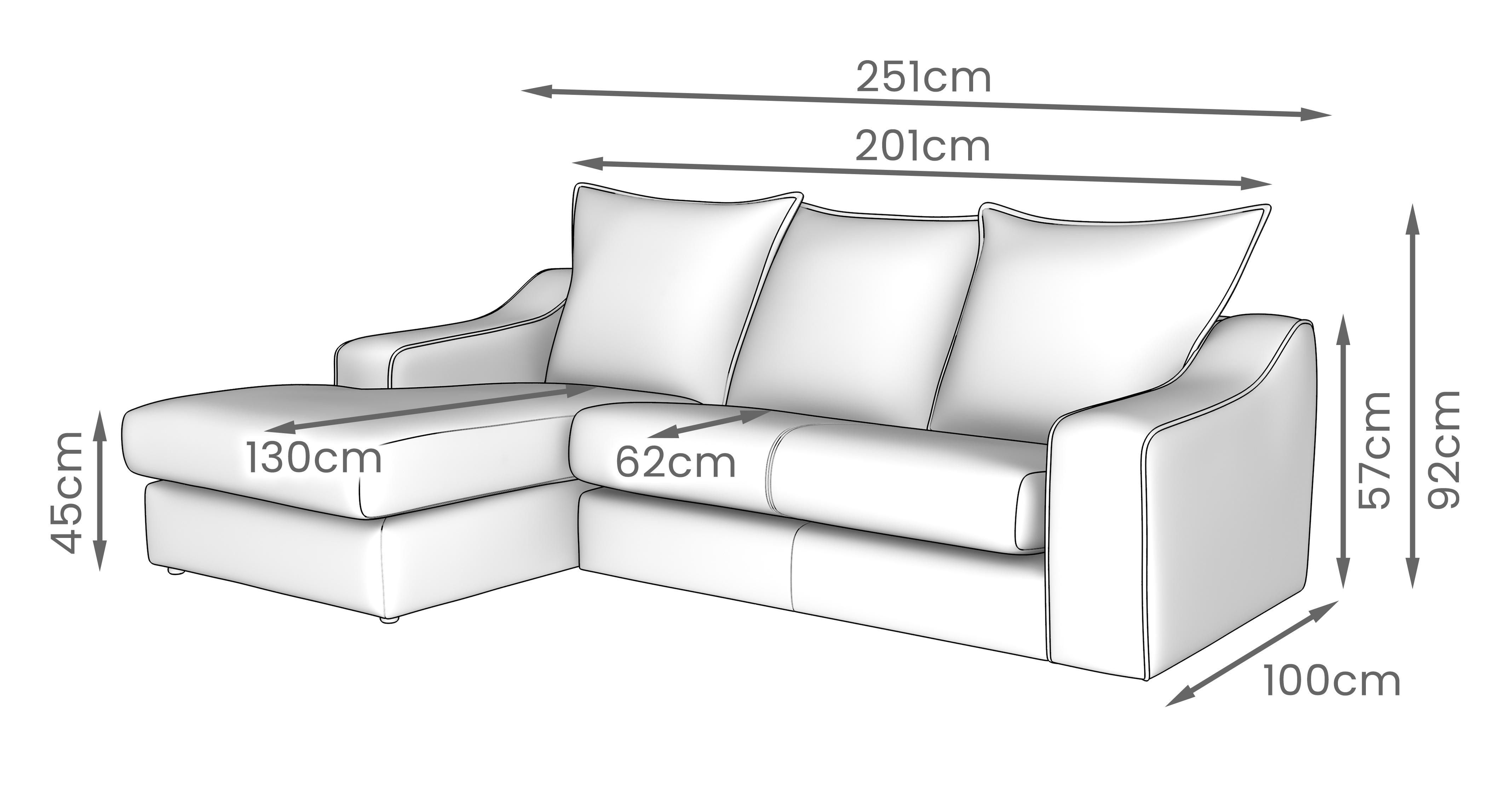 Maura Left Hand Facing Small Chaise Sofa in Maura Plain Coral