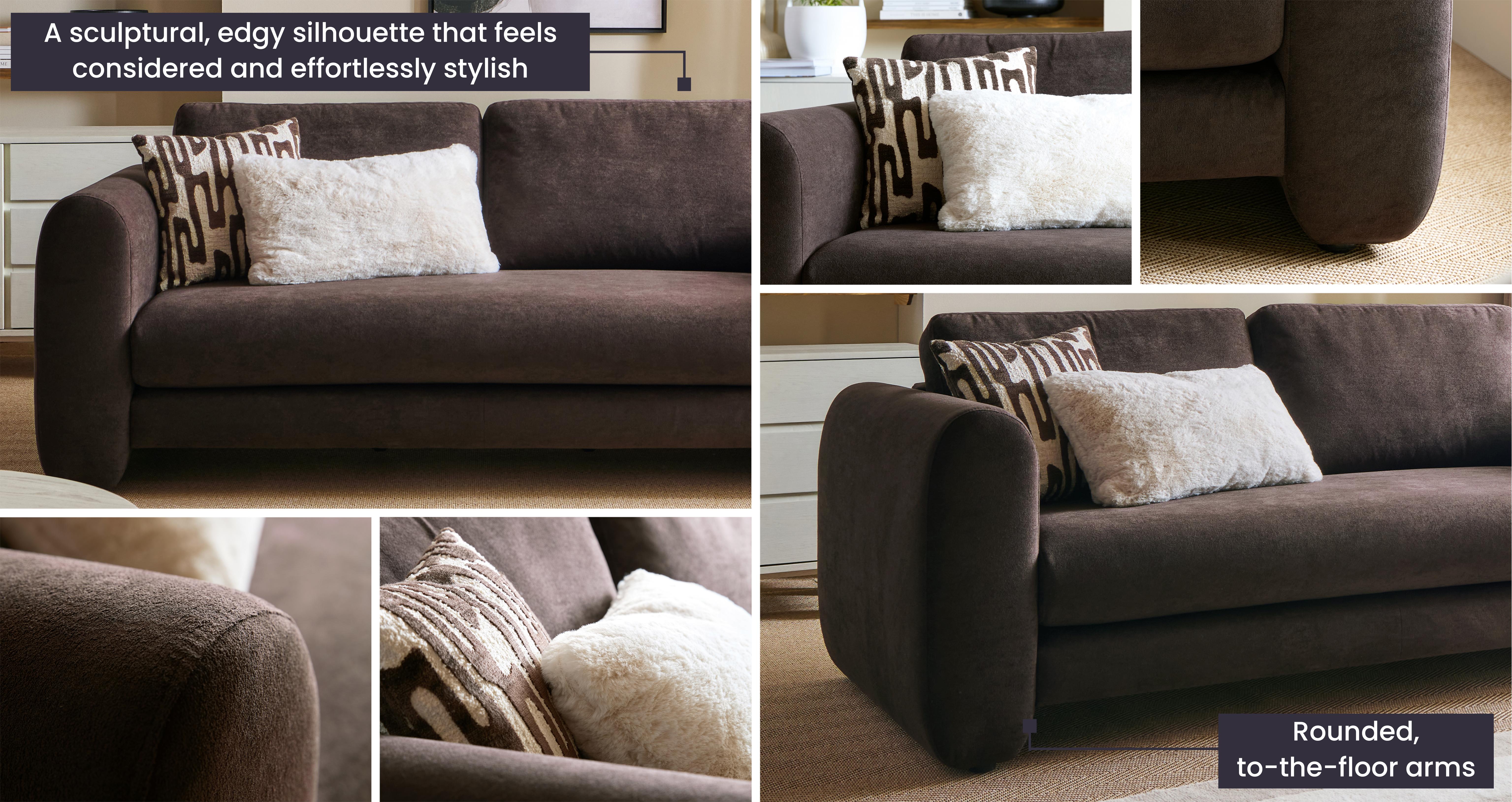 Mazetti 3 Seater Sofa in Palmero Plain Praline