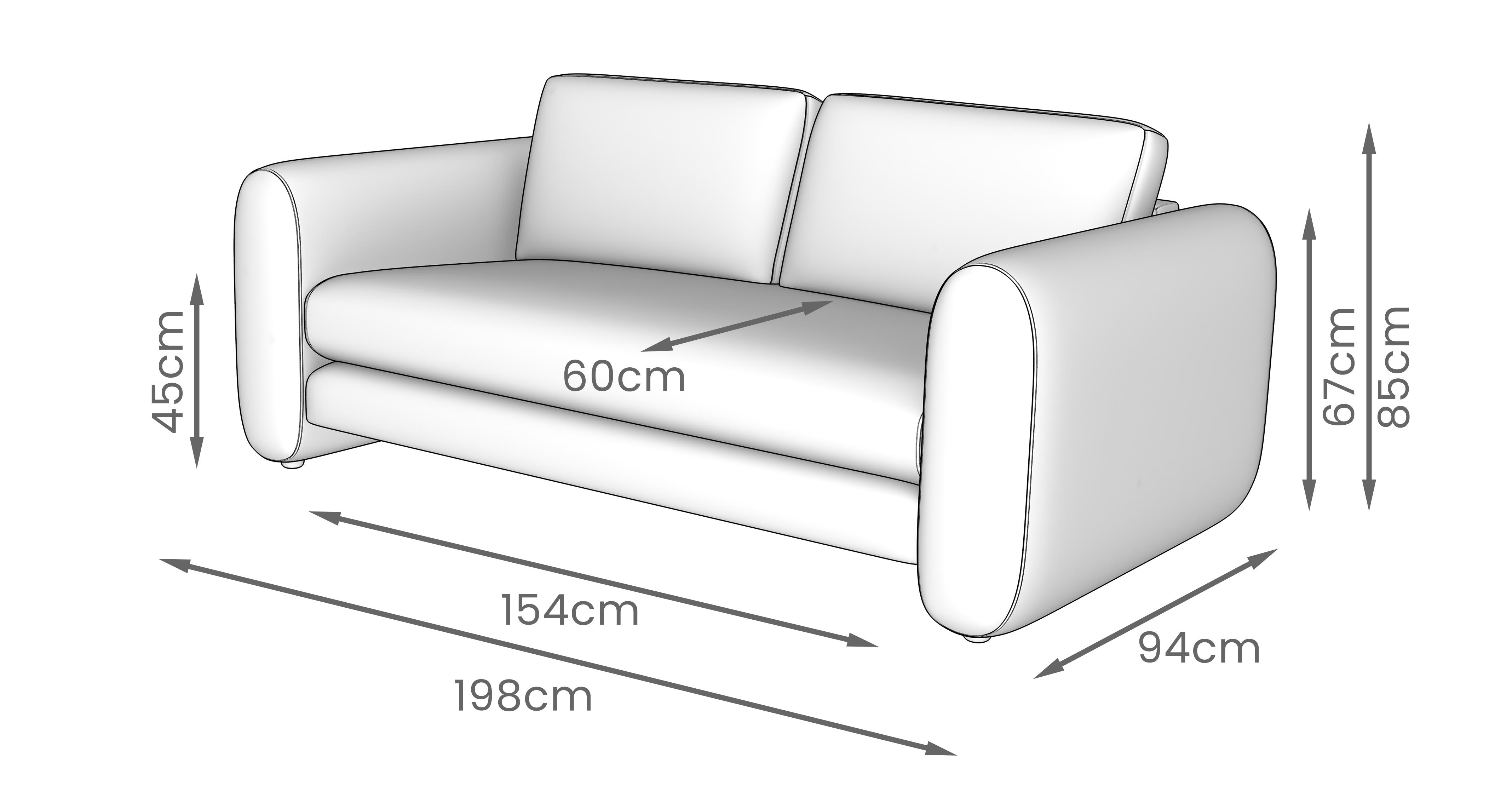 Mazetti 3 Seater Sofa in Palmero Plain Praline