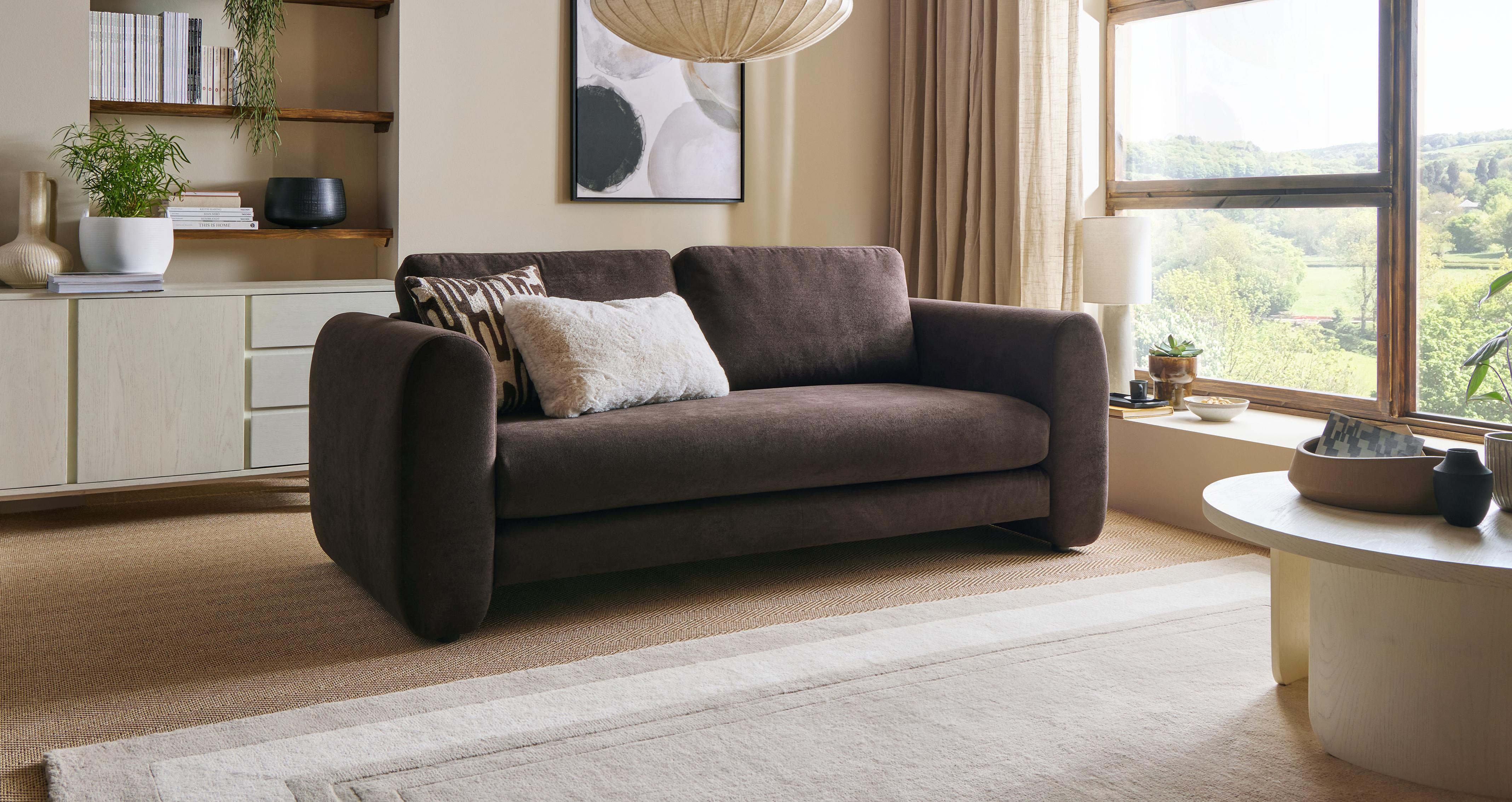Mazetti 3 Seater Sofa in Palmero Plain Praline