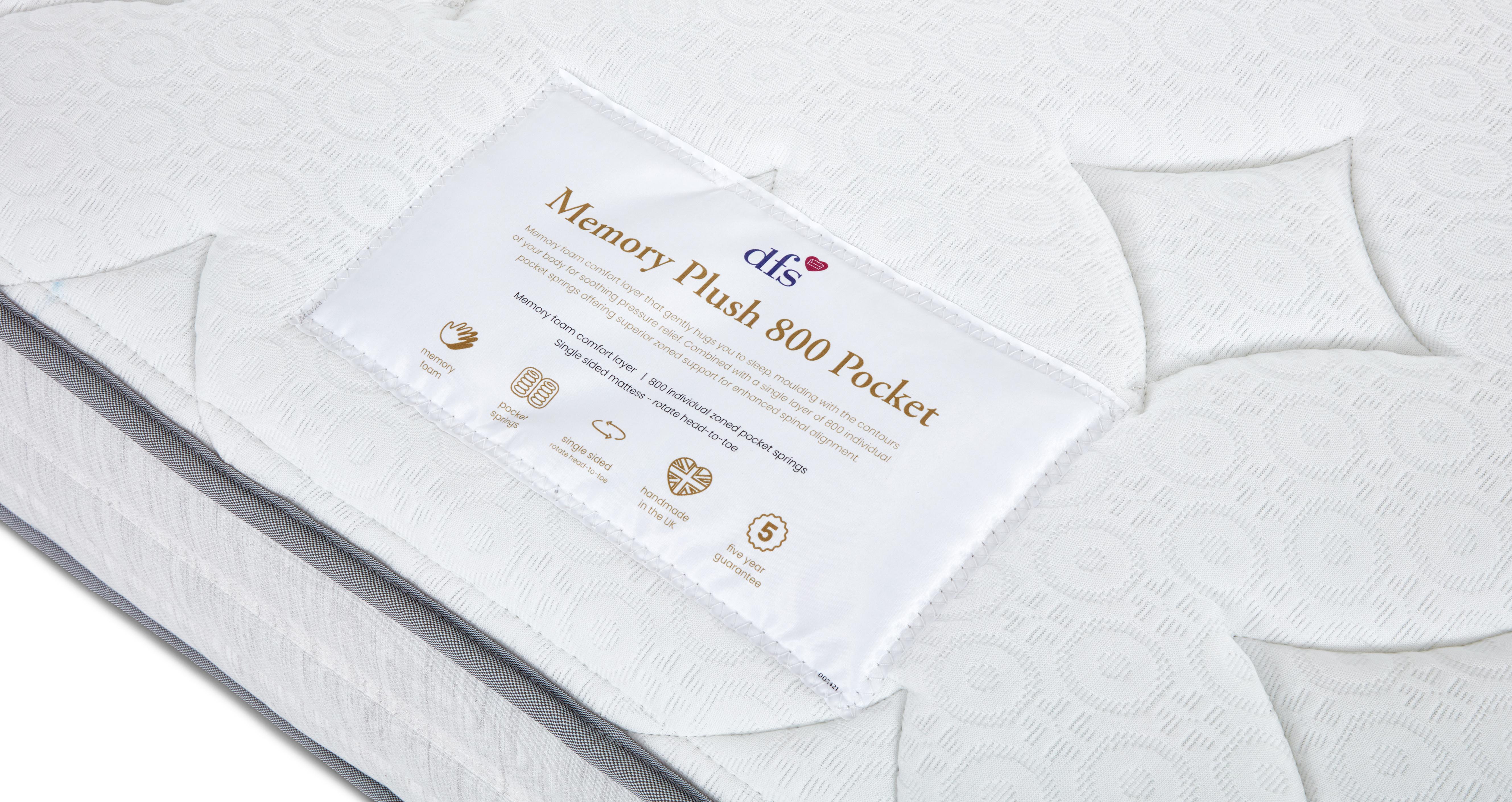 Memory-plush-800-pocket-mattress Single Mattress in Memory Plush White