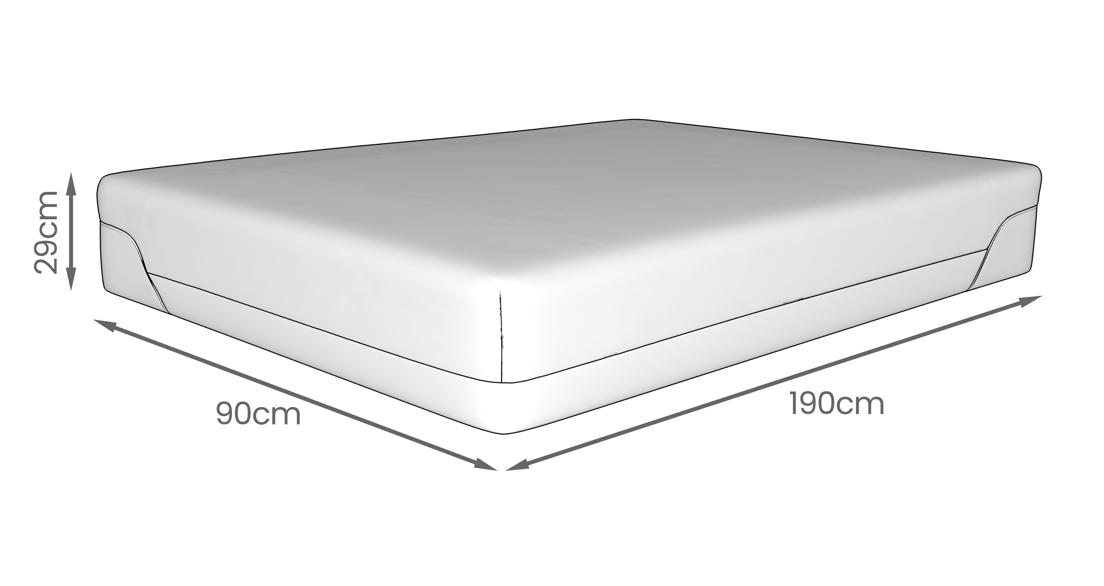 Memory-plush-800-pocket-mattress Single Mattress in Memory Plush White