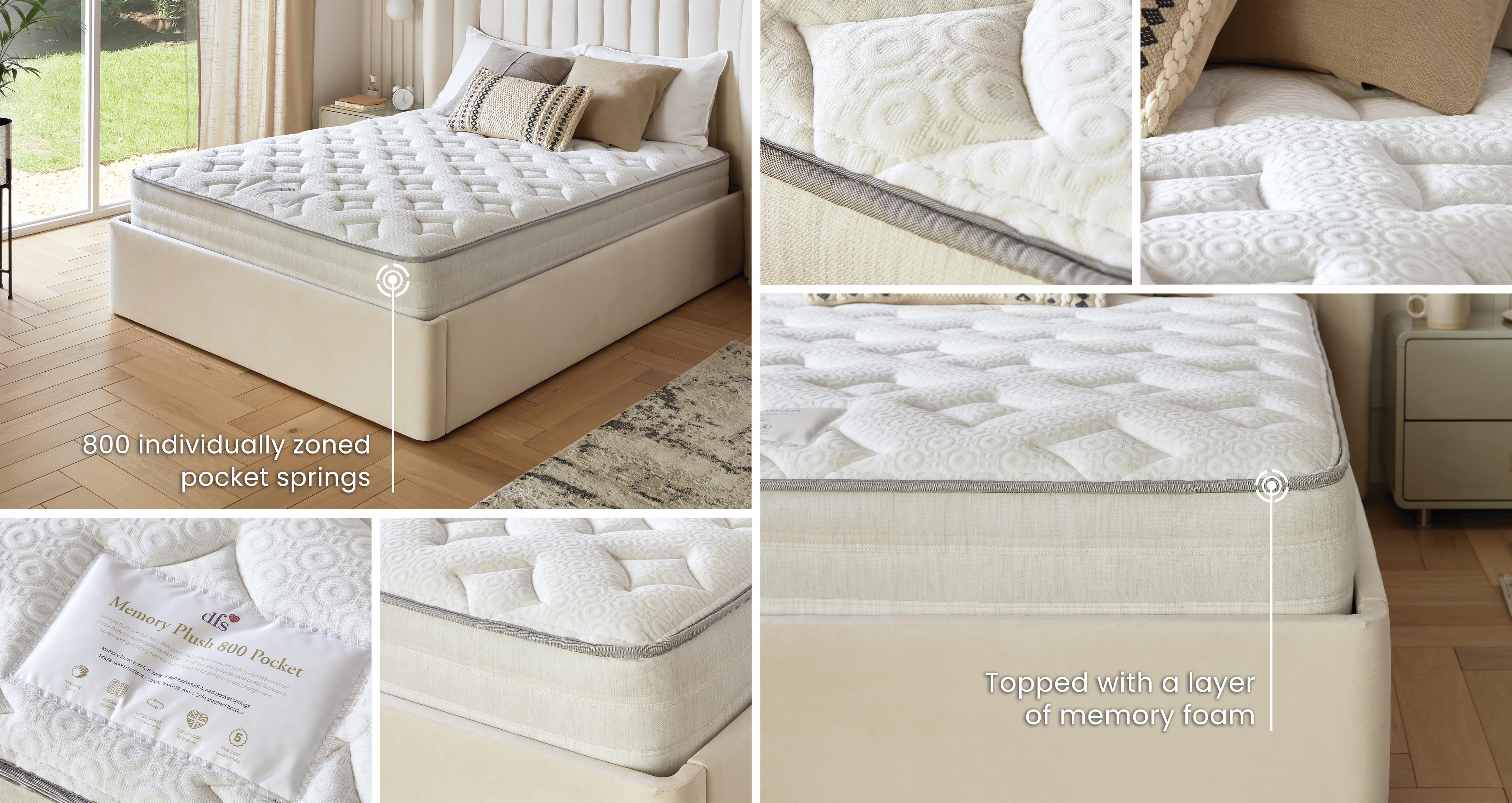 Memory-plush-800-pocket-mattress King Mattress in Memory Plush White
