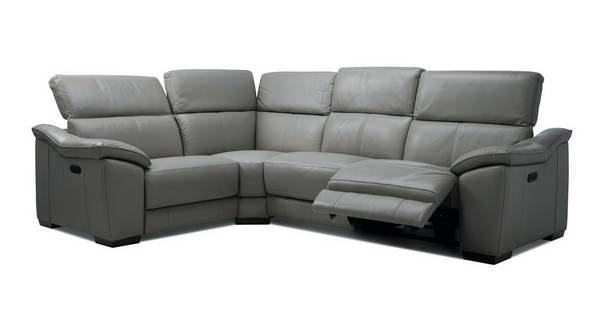 Messina Option L Right Hand Facing 1, Leather Corner Sofa Electric Recliner