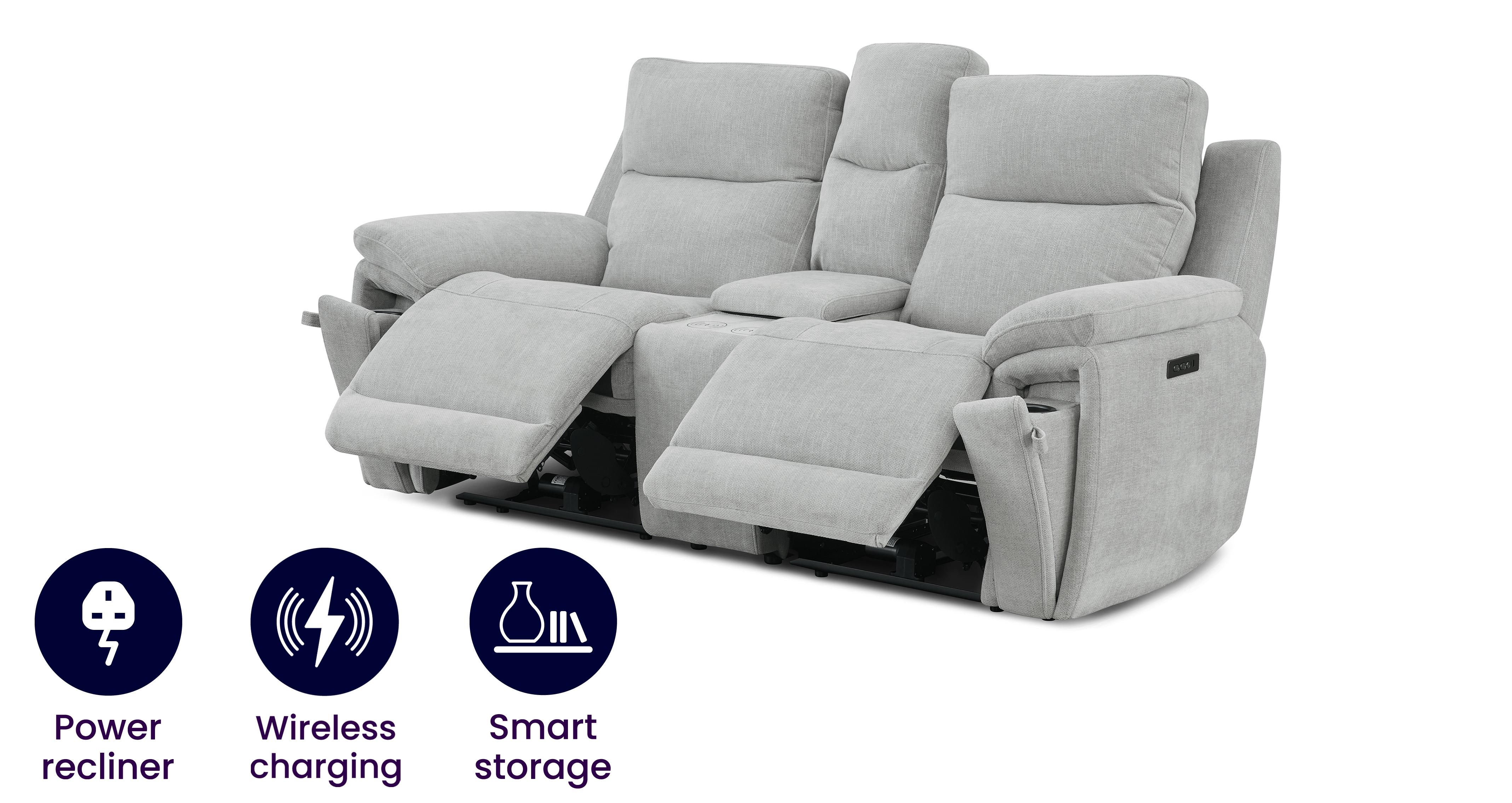 2 Seater Power Recliner With Smart Console