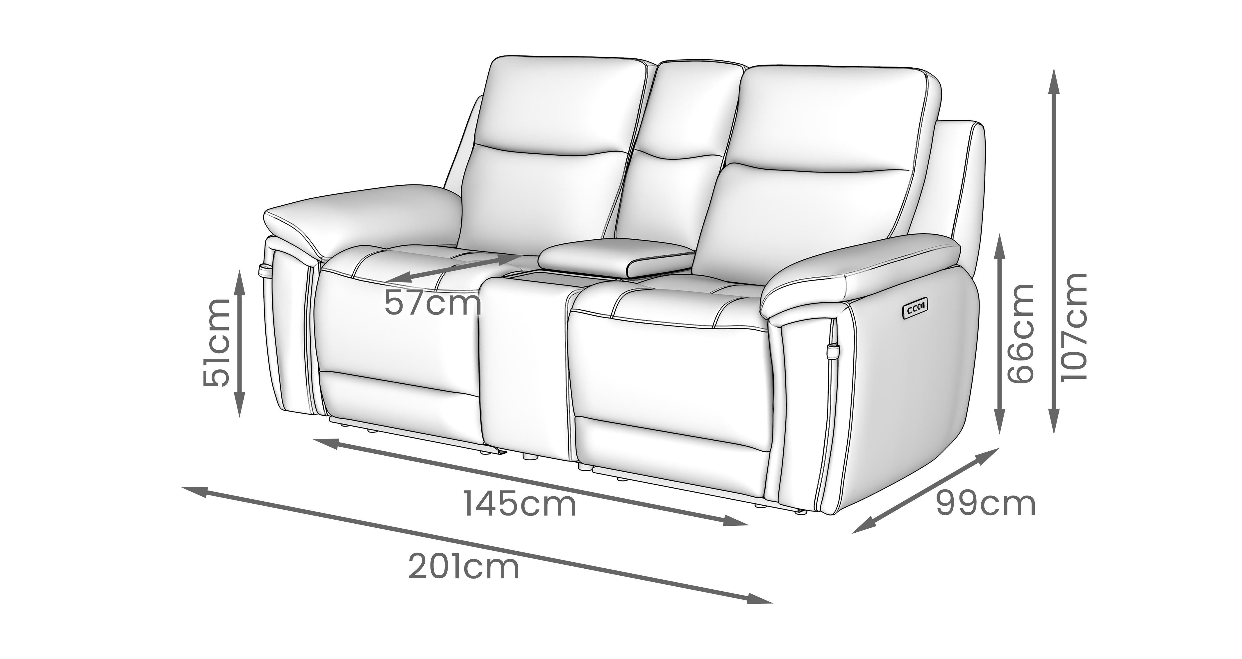 Meyer-express 2 Seater Power Recliner With Smart Console in Meyer Express Fabric Mist