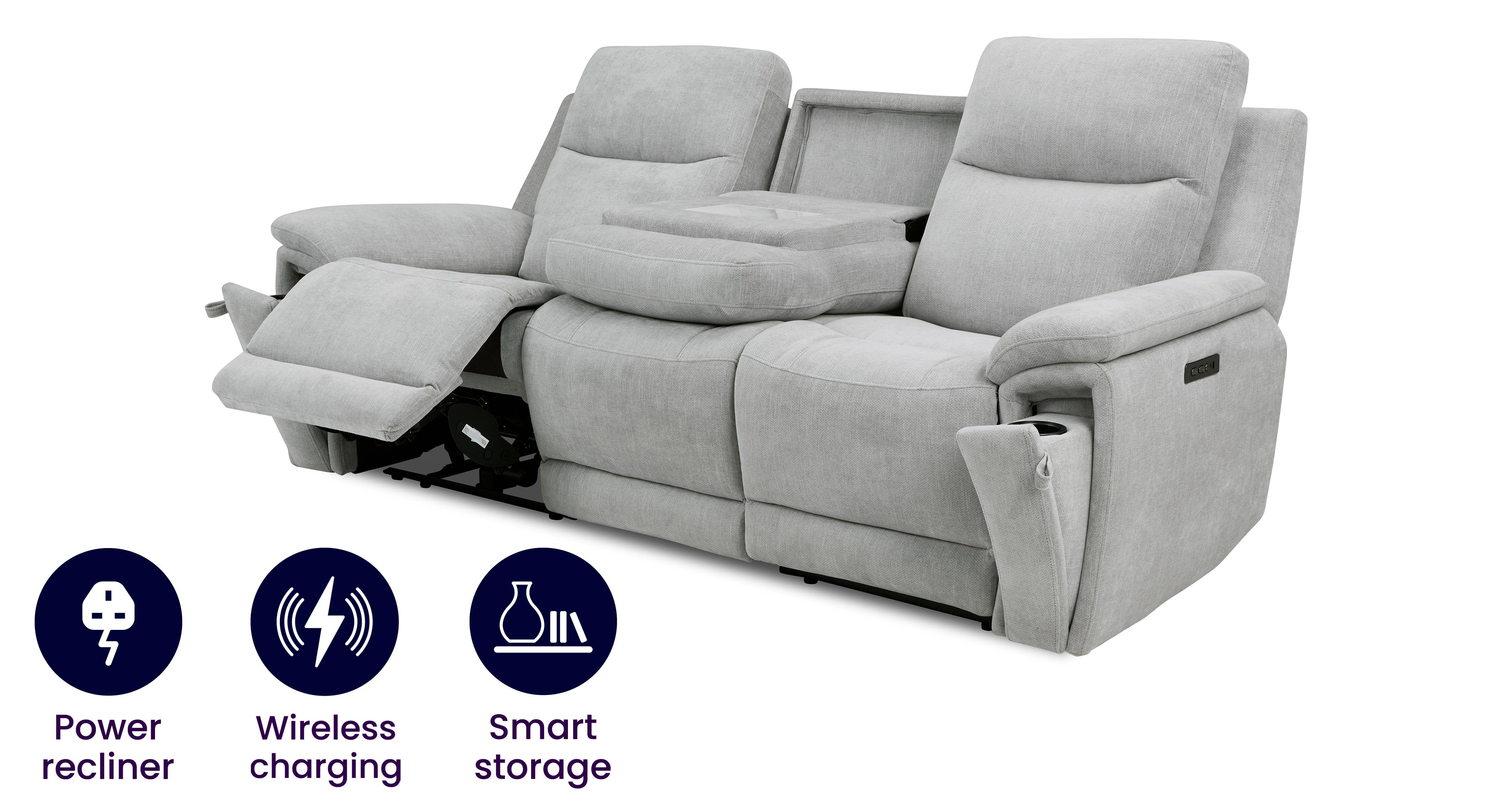 3 Seater Power Recliner With Drop Down Table