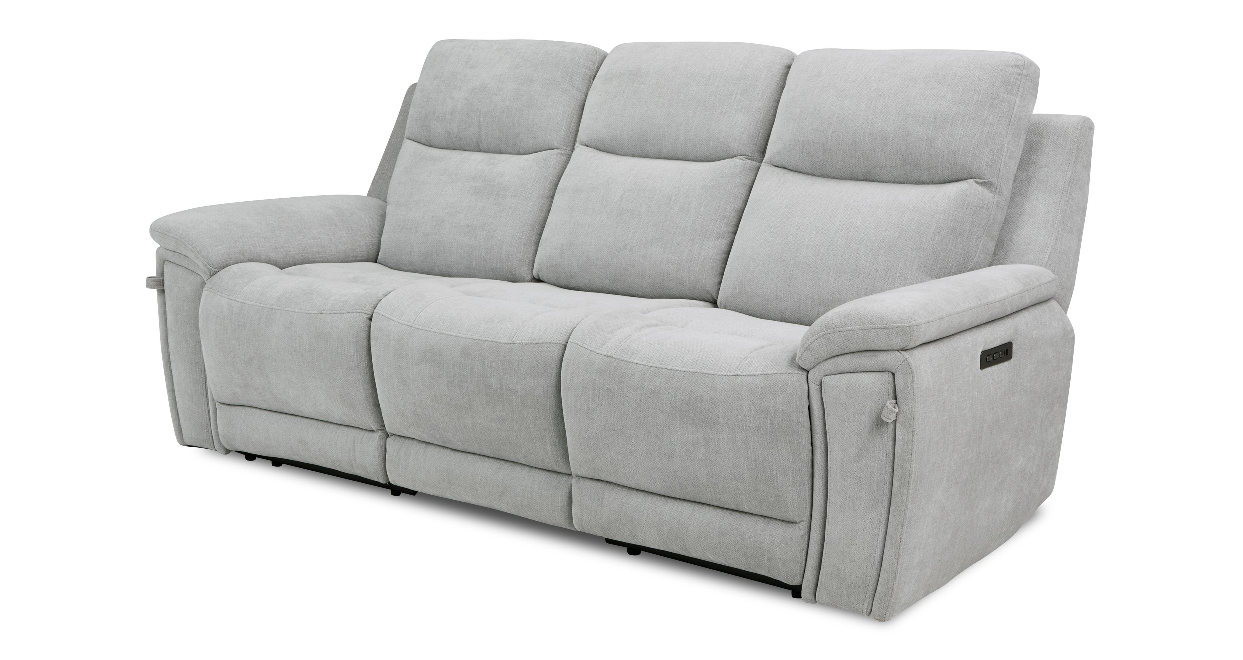 Meyer-express 3 Seater Power Recliner With Drop Down Table in Meyer Express Fabric Mist