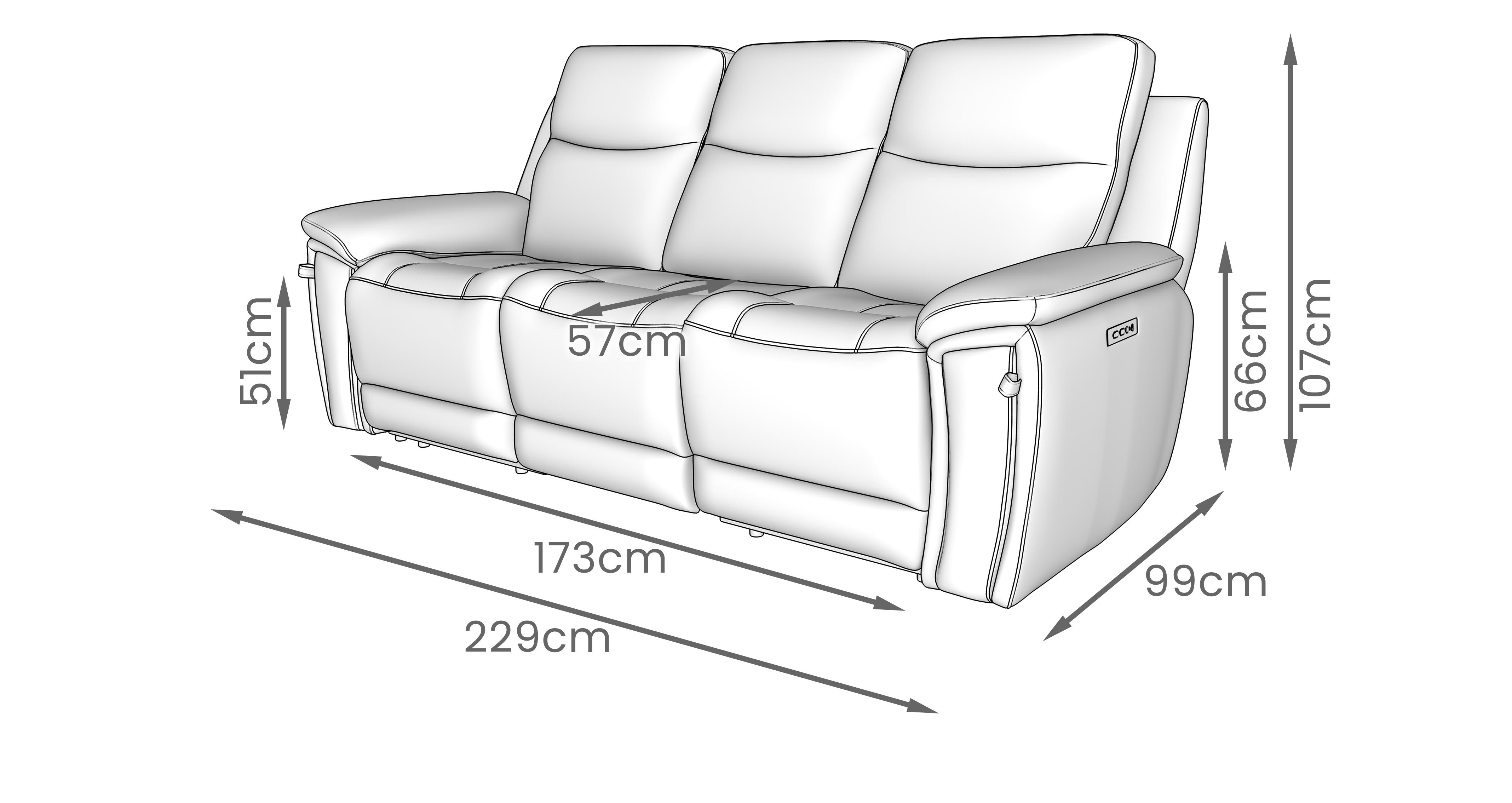 Meyer-express 3 Seater Power Recliner With Drop Down Table in Meyer Express Fabric Mist
