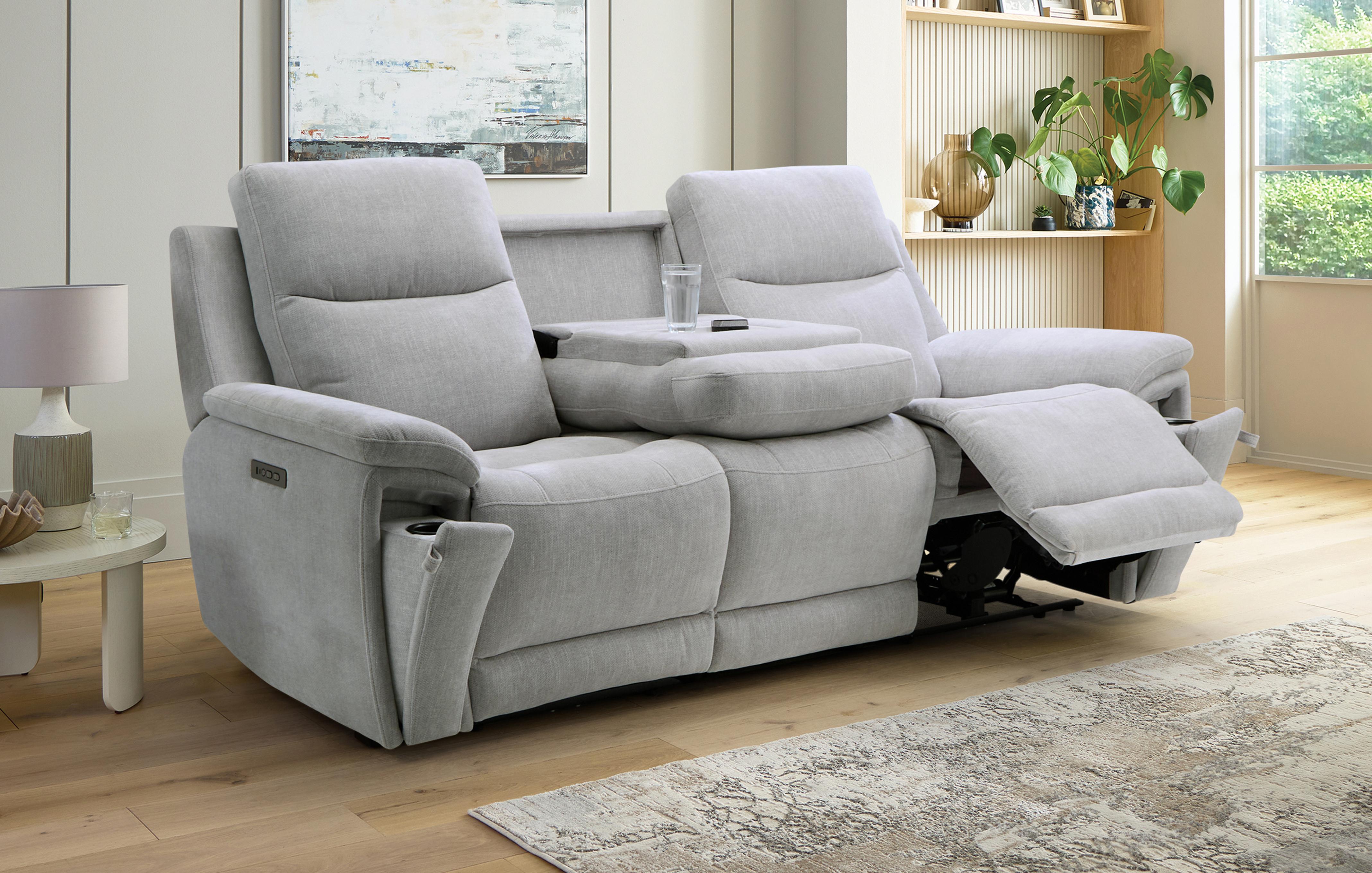 3 Seater Power Recliner With Drop Down Table