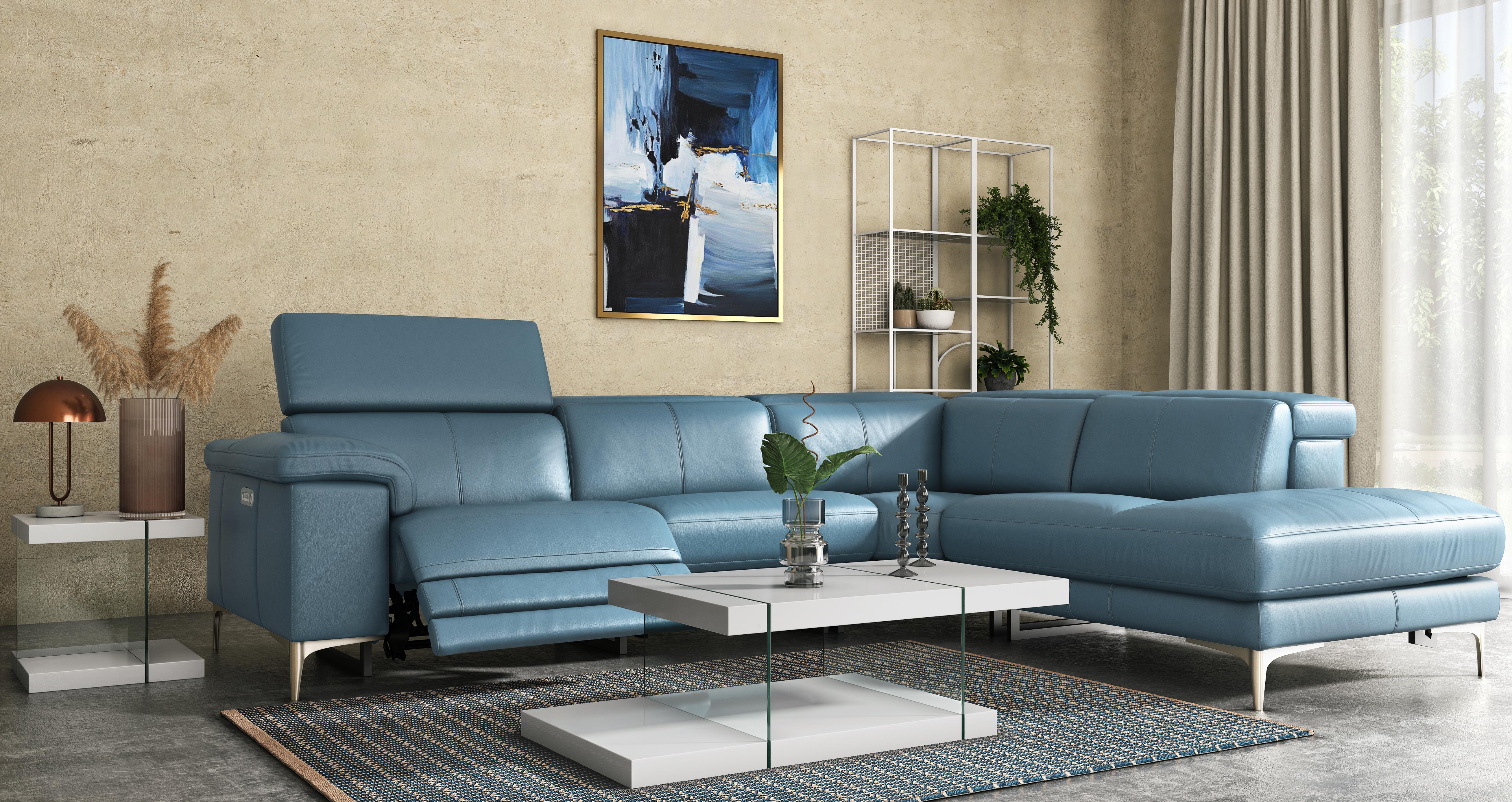 Denim blue shop corner sofa