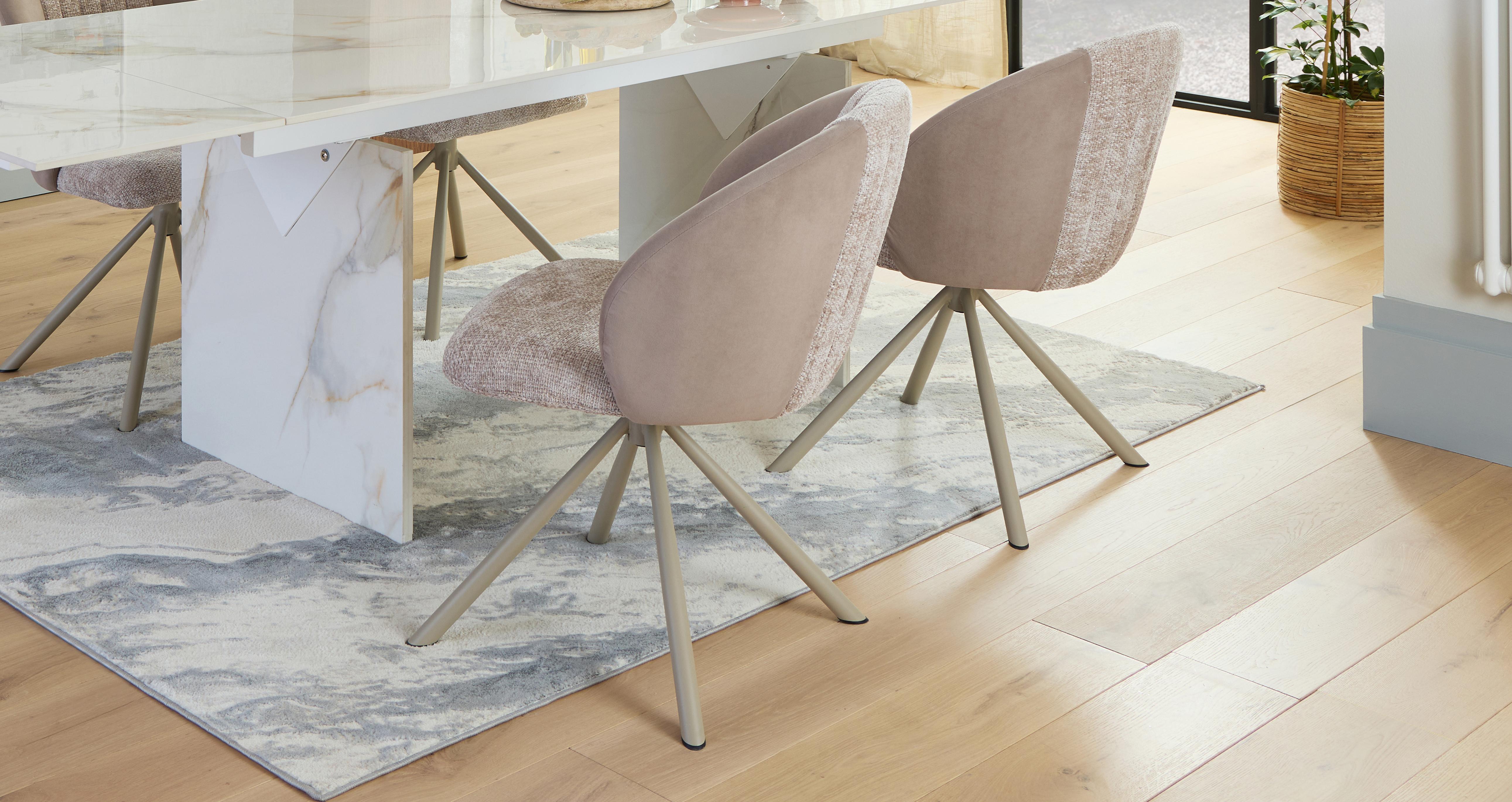 Misse Set of 2 Swivel Dining Chairs in Misse Chair Beige