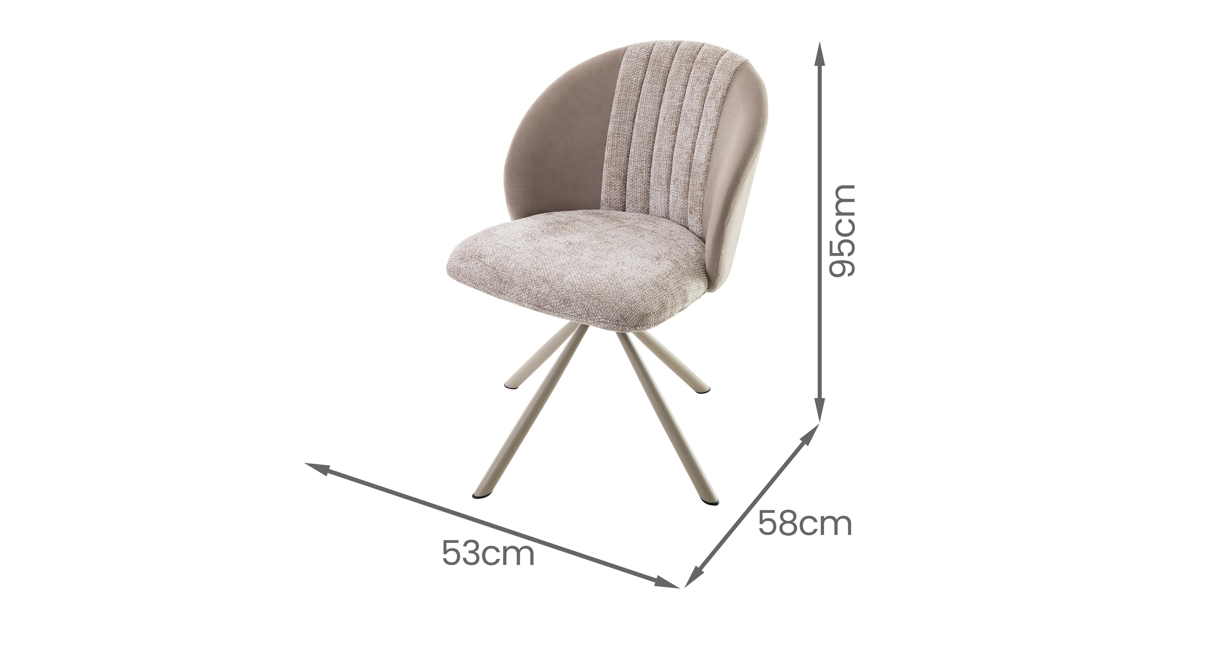 Misse Set of 2 Swivel Dining Chairs in Misse Chair Beige