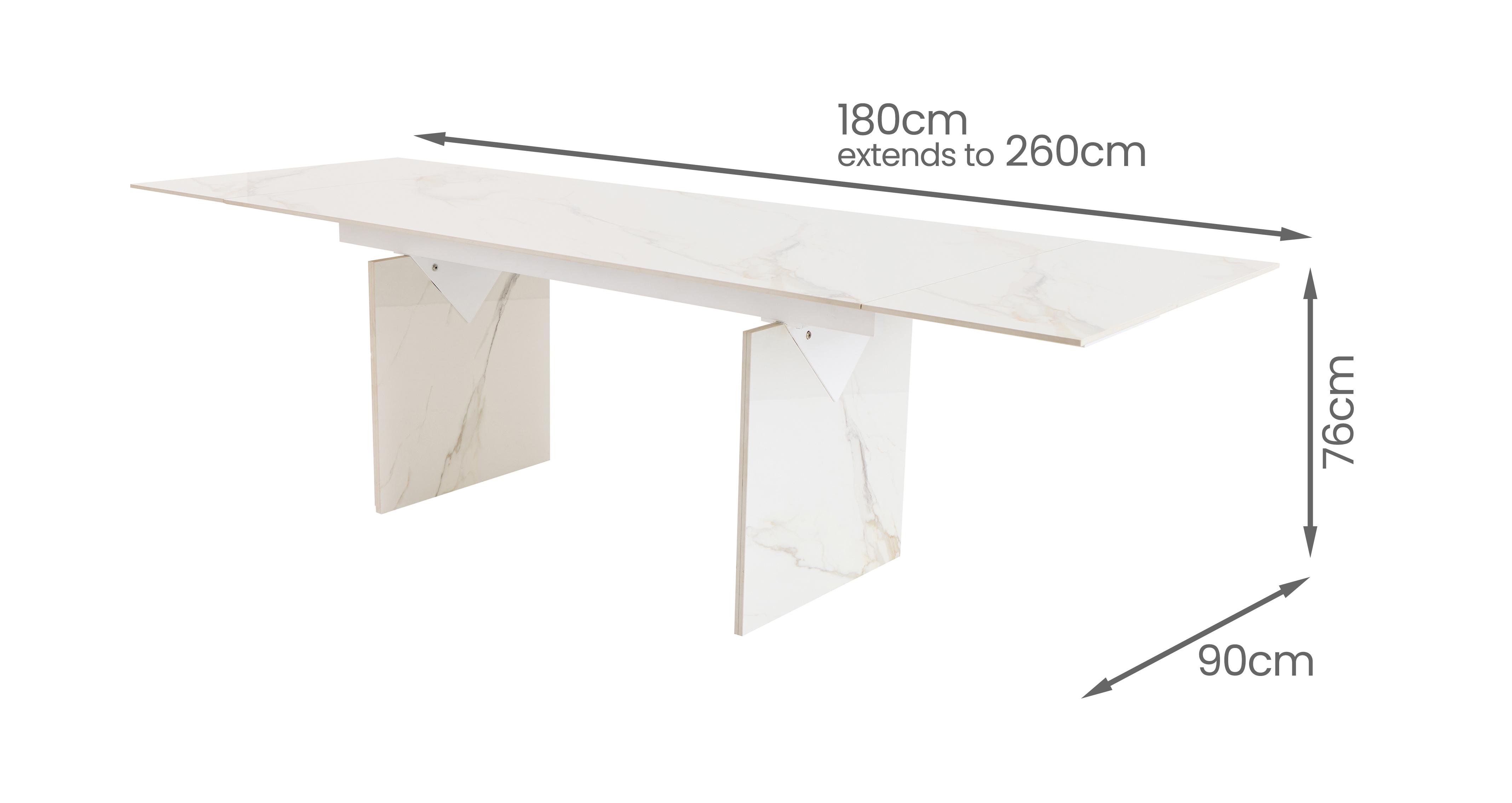 Misse Extending Dining Table in Misse White